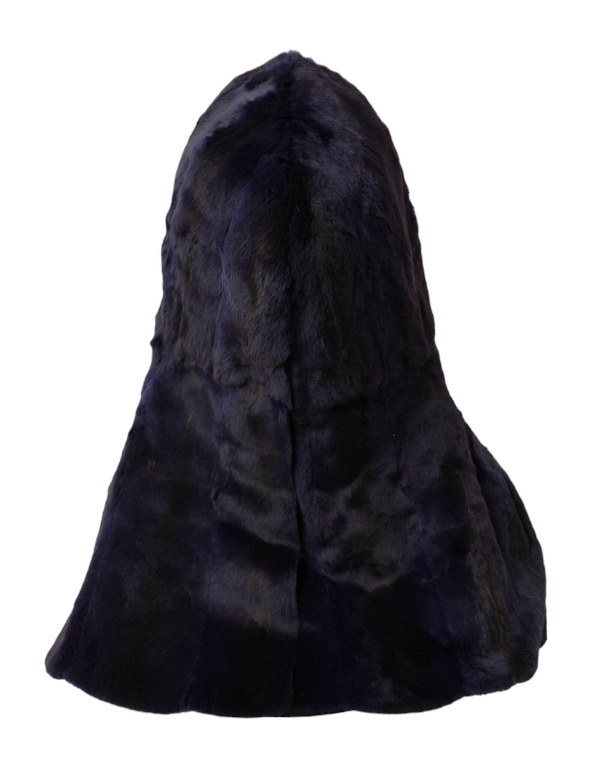 Dolce & Gabbana Black Weasel Fur Whole Head Wrap Hat -   -  Dolce & Gabbana.