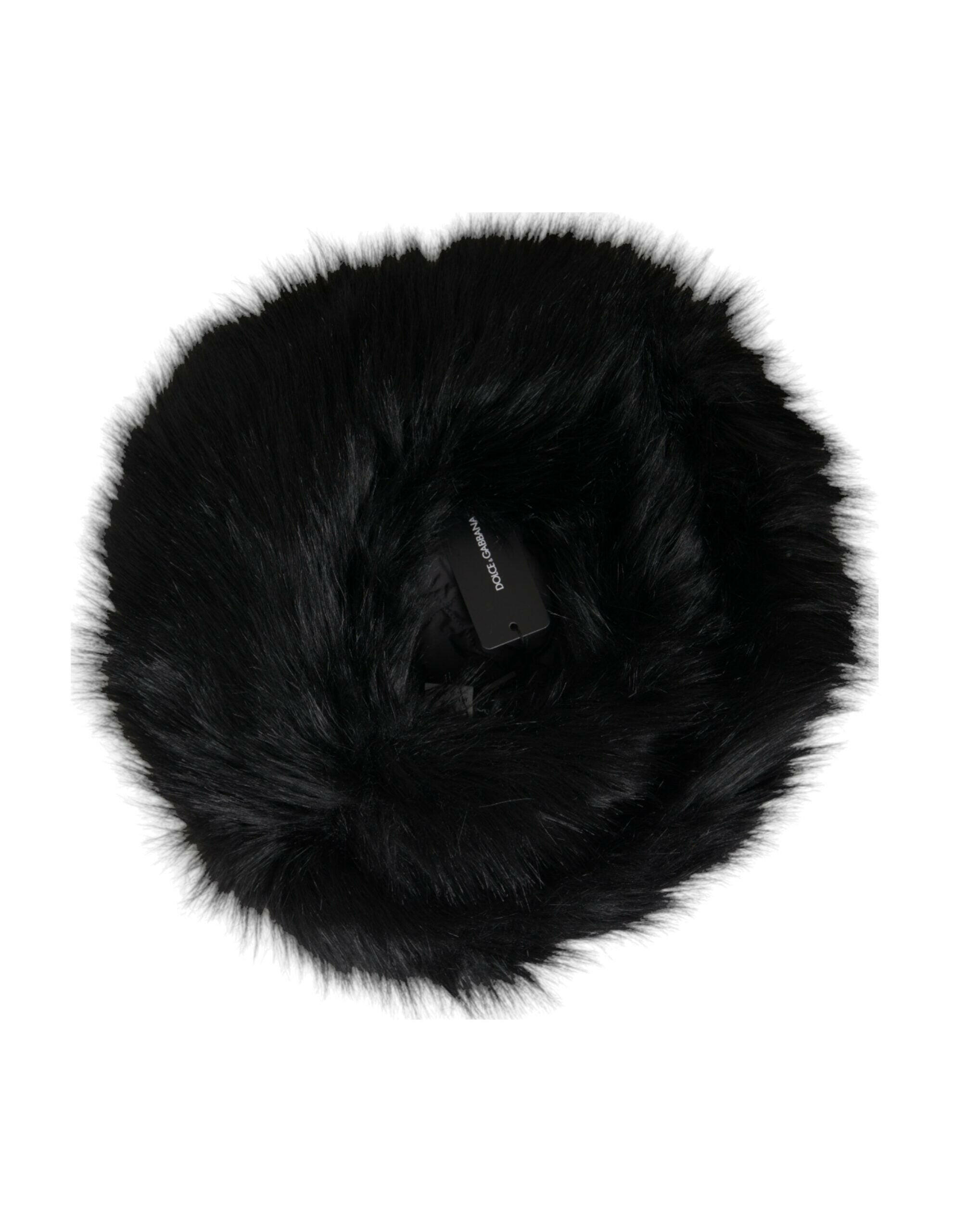 Dolce & Gabbana Black Faux Fur Womens Bucket Hat -   -  Dolce & Gabbana.