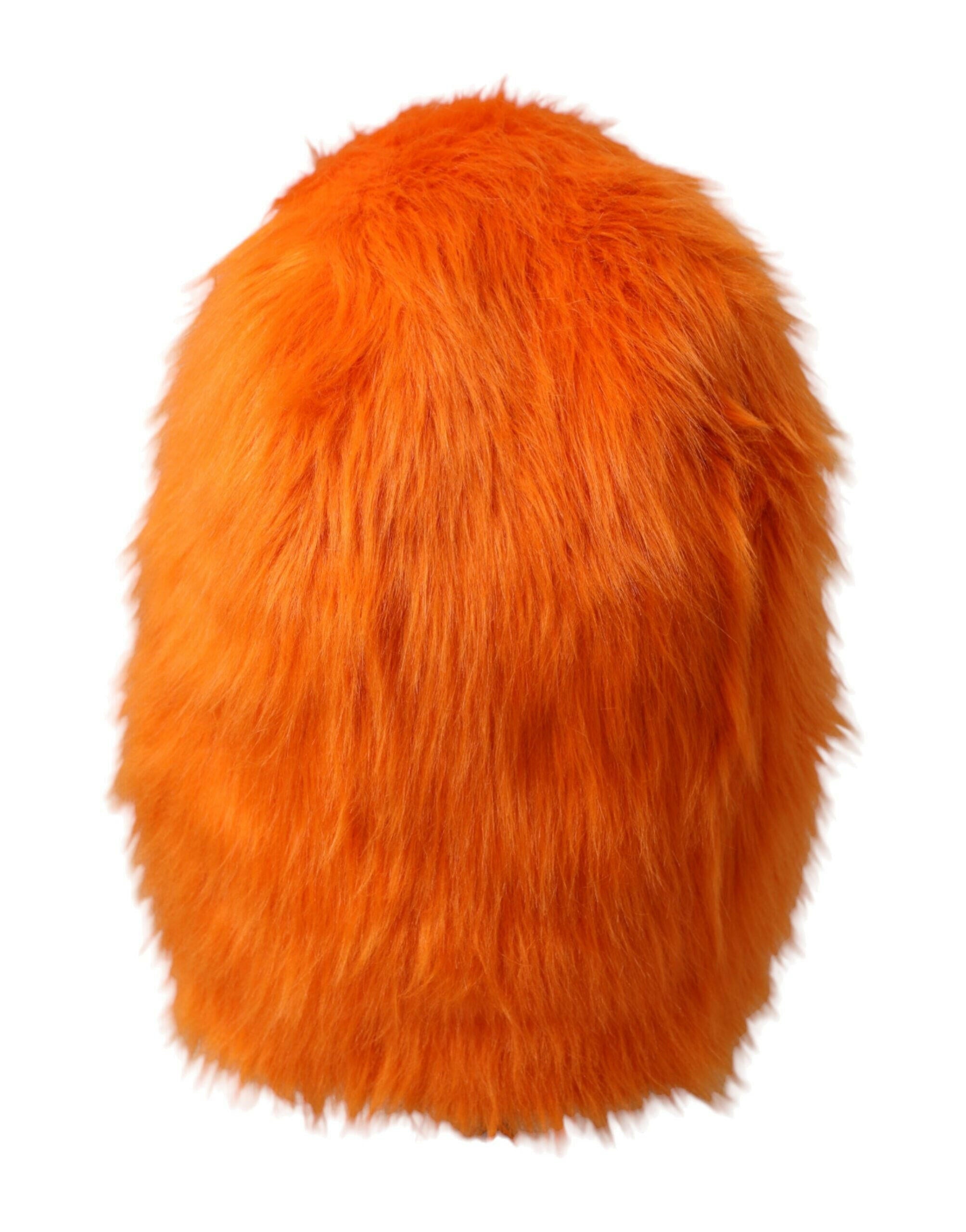 Dolce & Gabbana Orange Faux Fur Whole Head Wrap Hat -   -  Dolce & Gabbana.