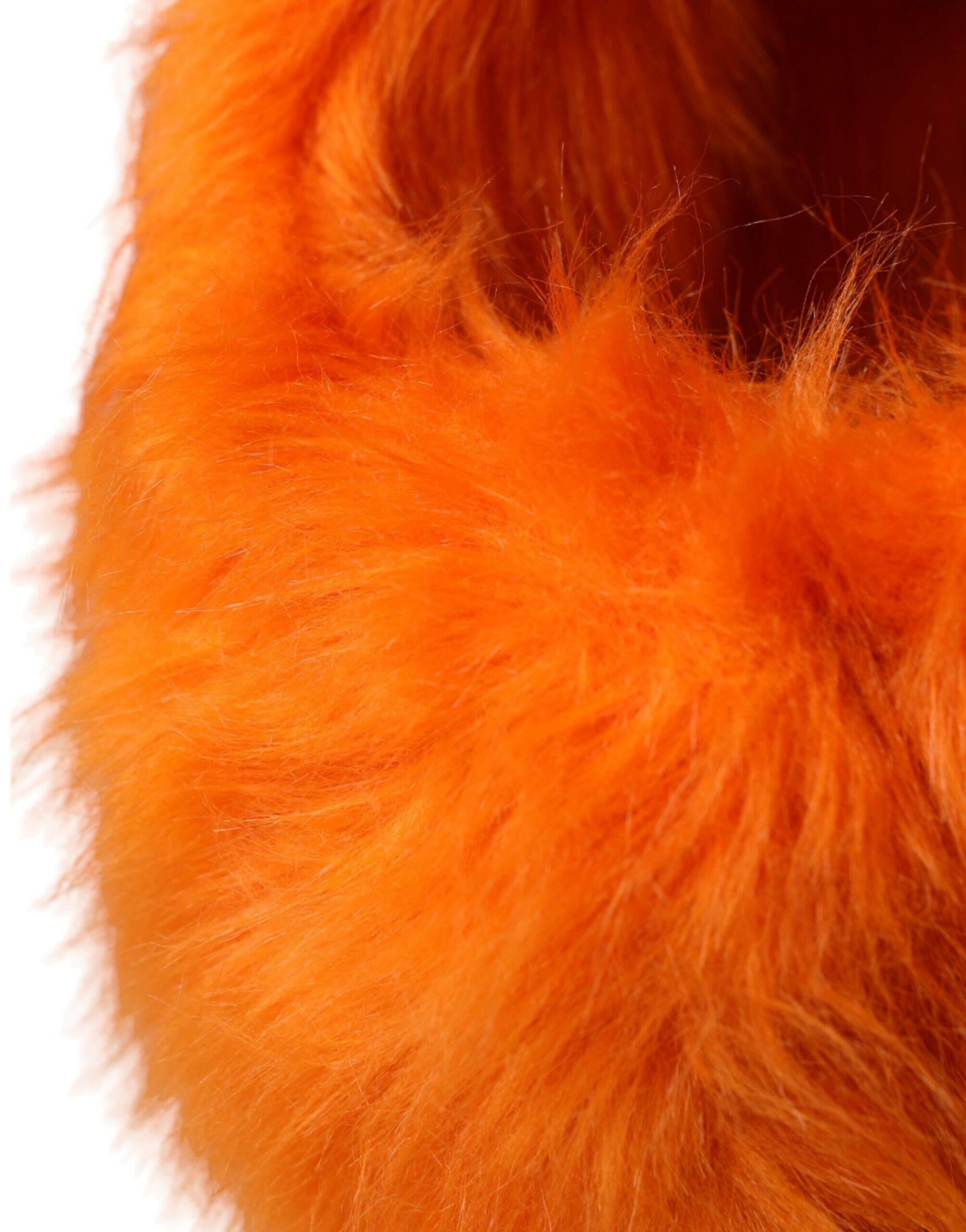 Dolce & Gabbana Orange Faux Fur Whole Head Wrap Hat -   -  Dolce & Gabbana.