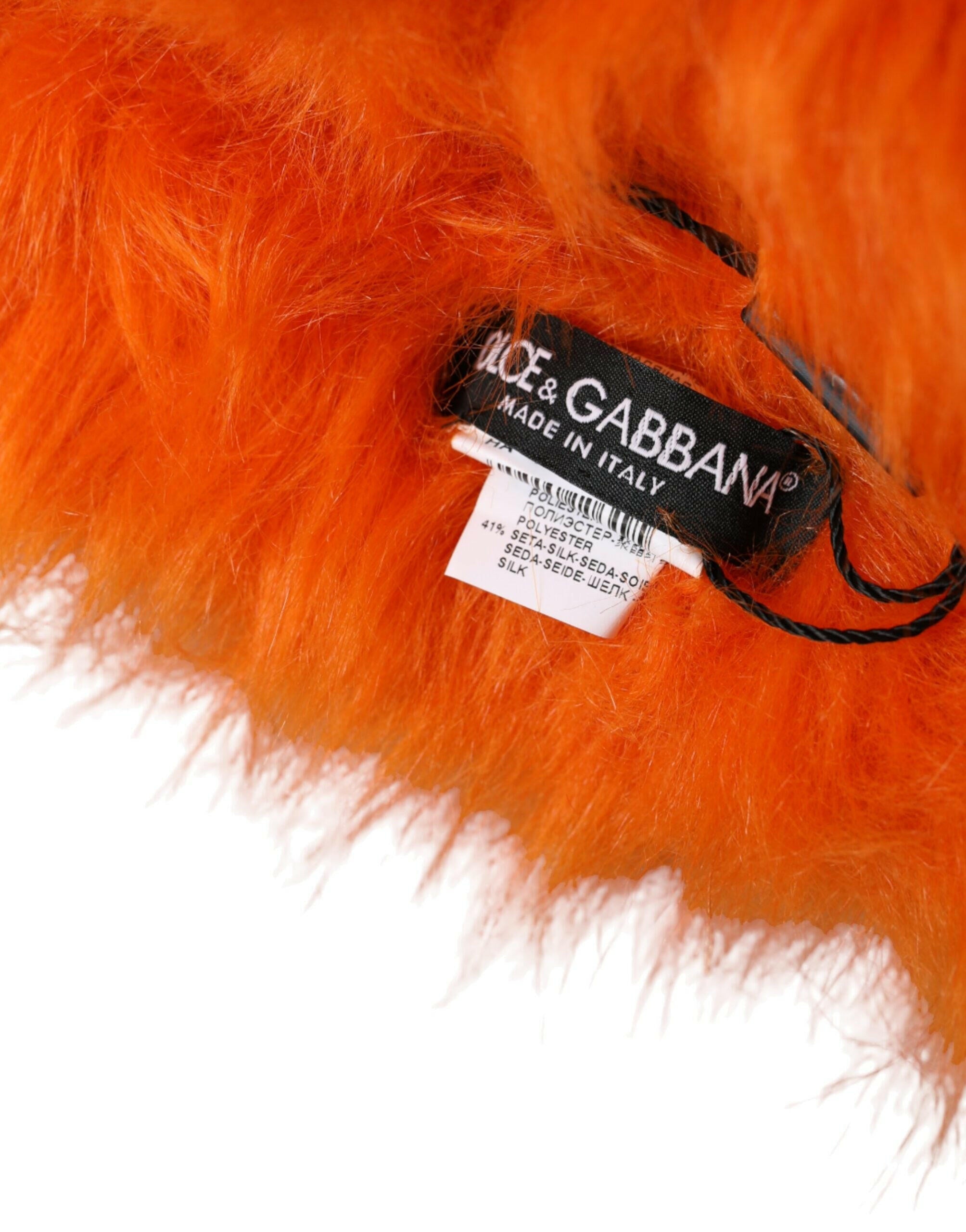 Dolce & Gabbana Orange Faux Fur Whole Head Wrap Hat -   -  Dolce & Gabbana.