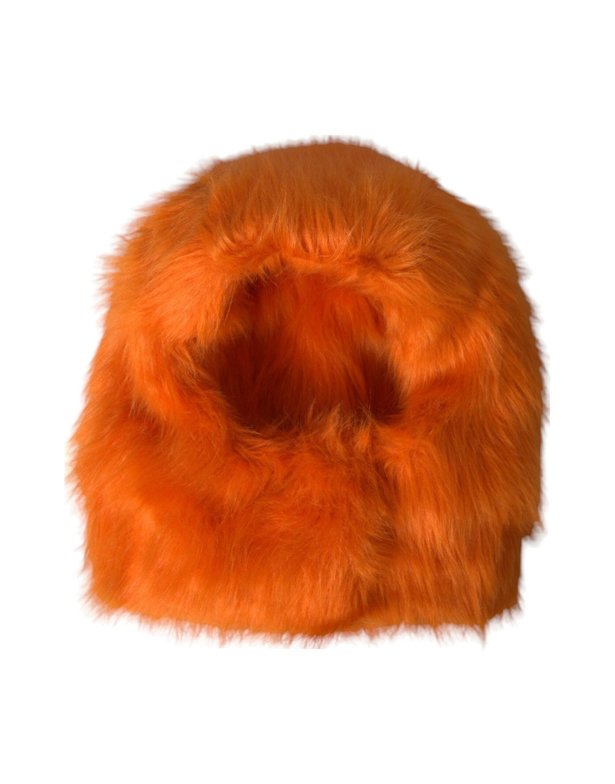 Dolce & Gabbana Orange Faux Fur Whole Head Wrap Hat -   -  Dolce & Gabbana.