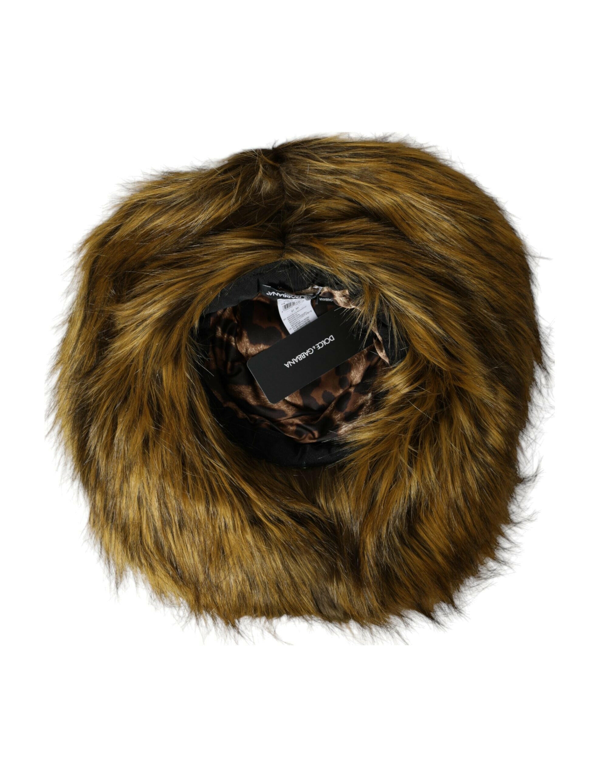 Dolce & Gabbana Brown Modacrylic Faux Fur Bucket Hat -   -  Dolce & Gabbana.