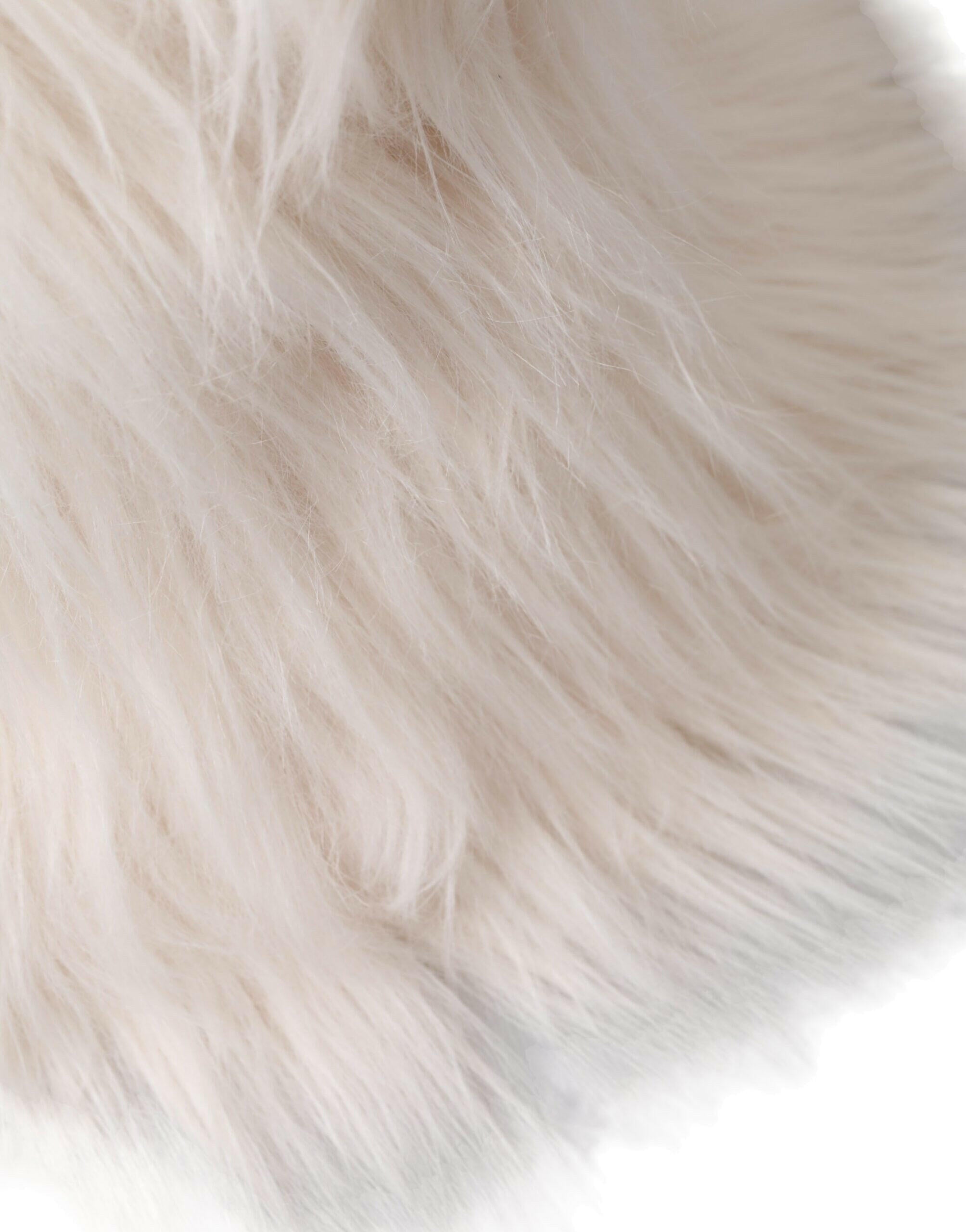 Dolce & Gabbana White Acrylic Fur Womens Bucket Hat -   -  Dolce & Gabbana.