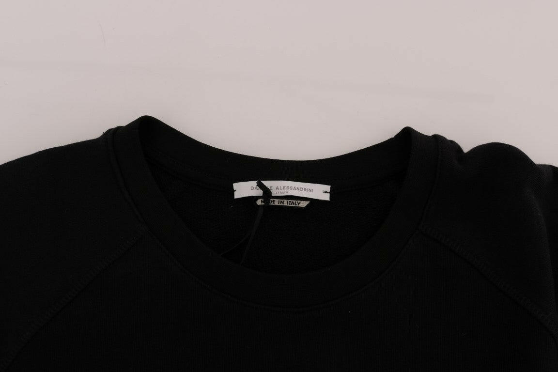 Daniele Alessandrini Black Crewneck Cotton Pullover Sweater -   -  Daniele Alessandrini.