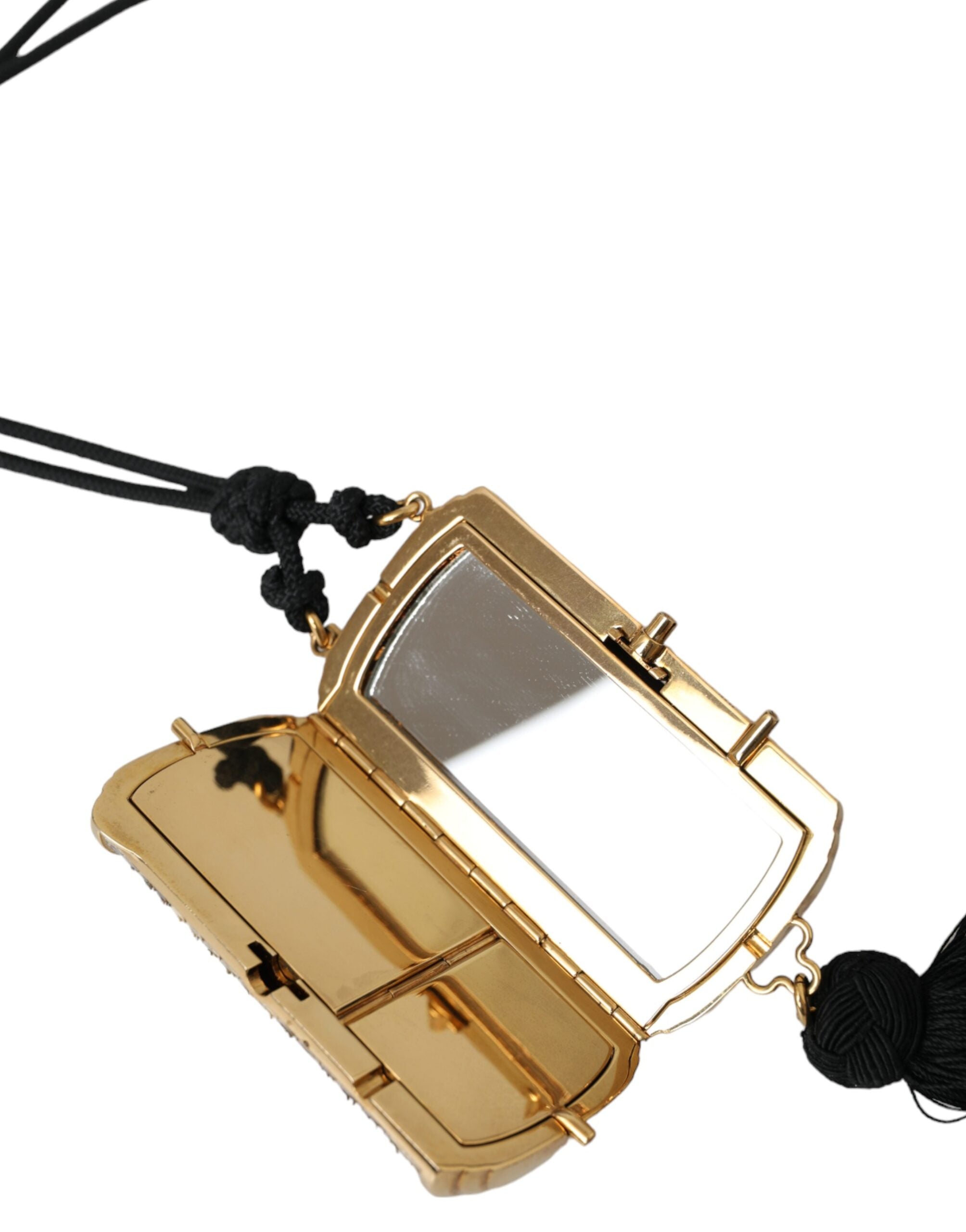 Dolce & Gabbana Beige Exotic Leather Mini Mirror Tassel Make Up Holder Bag -   -  Dolce & Gabbana.