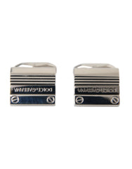 Dolce & Gabbana Silver Plated Metal Brass DG Logo Pin Cufflinks -   -  Dolce & Gabbana.