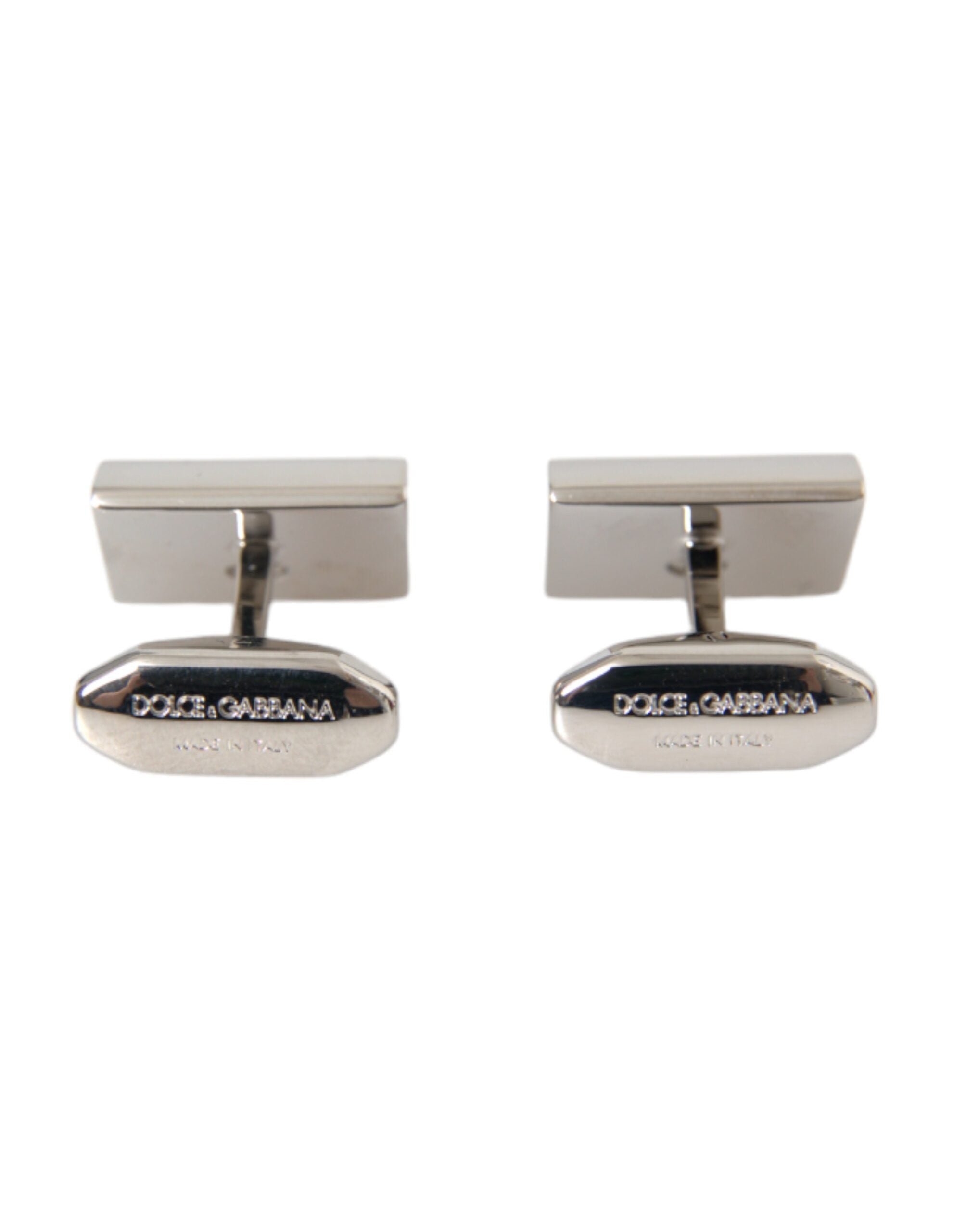 Dolce & Gabbana Silver Plated Metal Brass DG Logo Pin Cufflinks -   -  Dolce & Gabbana.