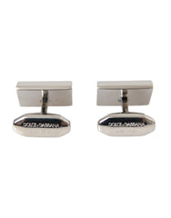 Dolce & Gabbana Silver Plated Metal Brass DG Logo Pin Cufflinks -   -  Dolce & Gabbana.
