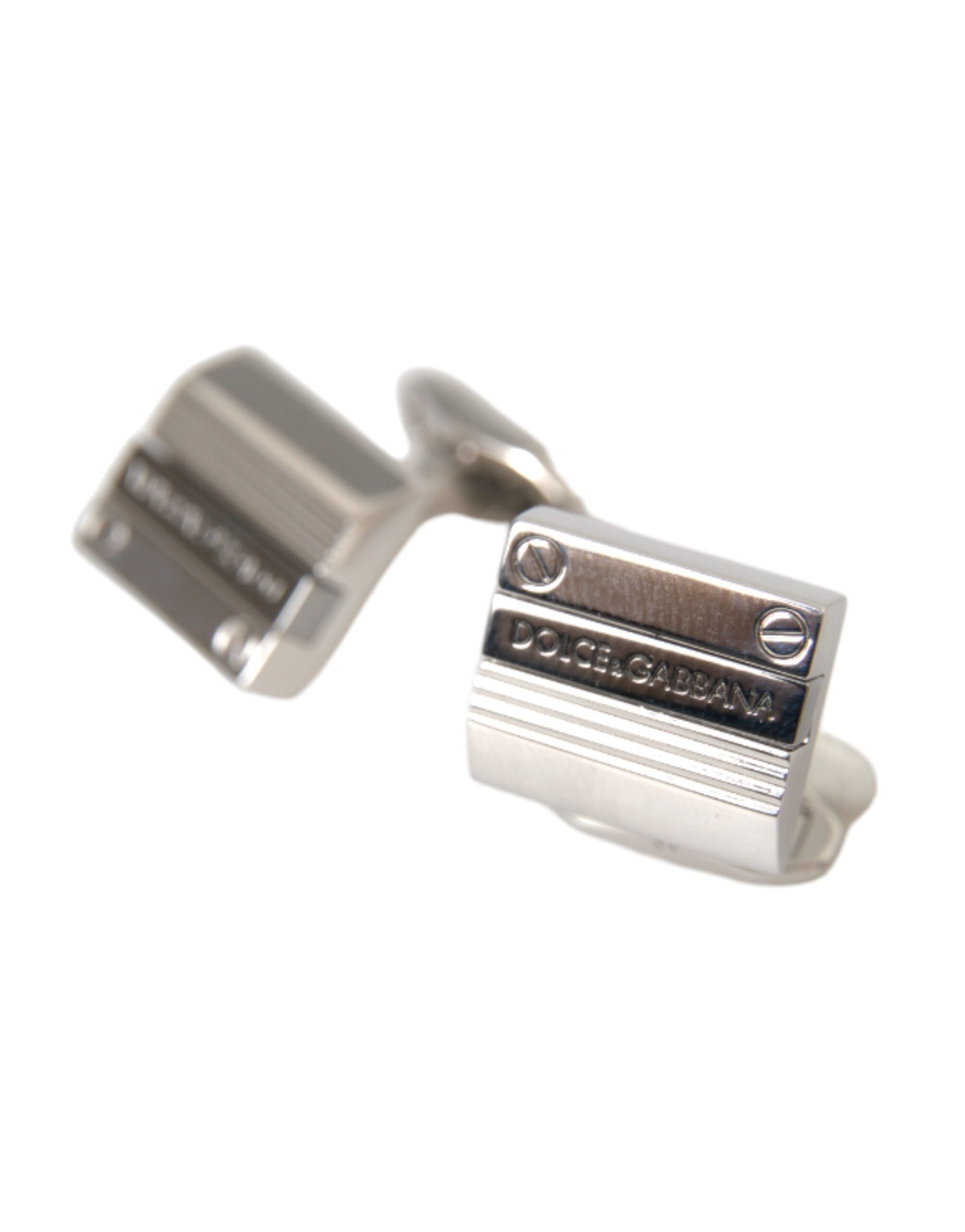 Dolce & Gabbana Silver Plated Metal Brass DG Logo Pin Cufflinks -   -  Dolce & Gabbana.