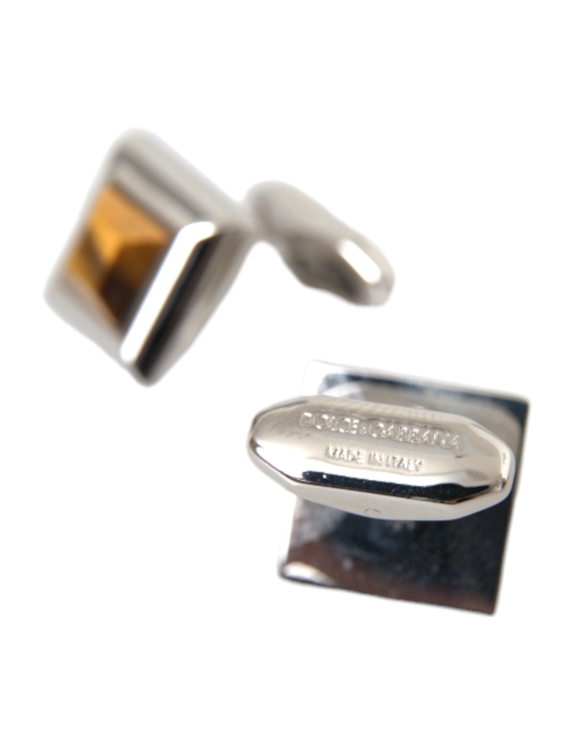 Dolce & Gabbana Silver Plated Brass Pin Crystal Cufflinks -   -  Dolce & Gabbana.