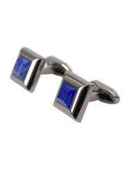 Dolce & Gabbana Silver Plated Brass Pin Crystal Cufflinks -   -  Dolce & Gabbana.