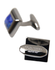 Dolce & Gabbana Silver Plated Brass Pin Crystal Cufflinks -   -  Dolce & Gabbana.