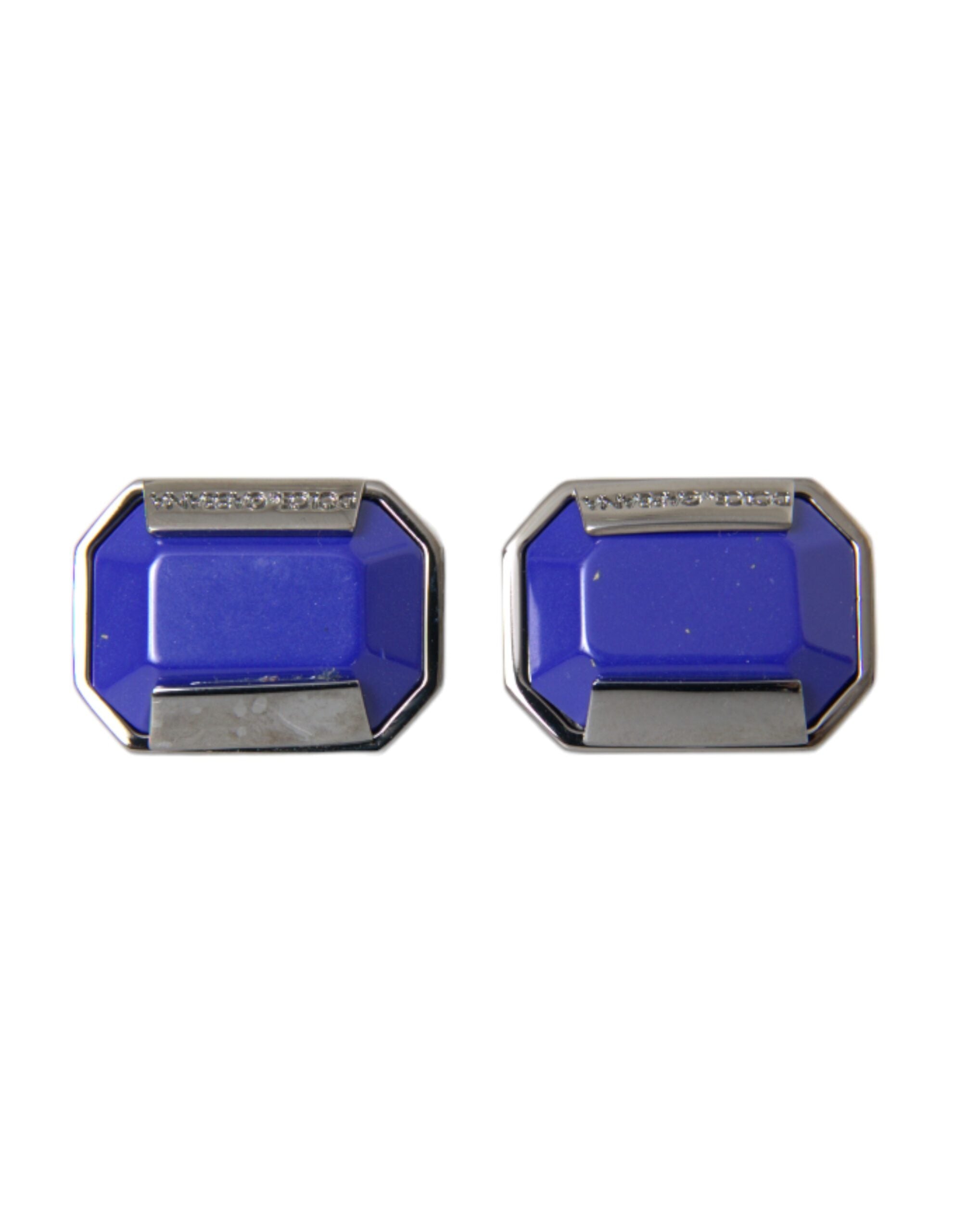 Dolce & Gabbana Silver Plated Brass Pin Crystal Cufflinks -   -  Dolce & Gabbana.