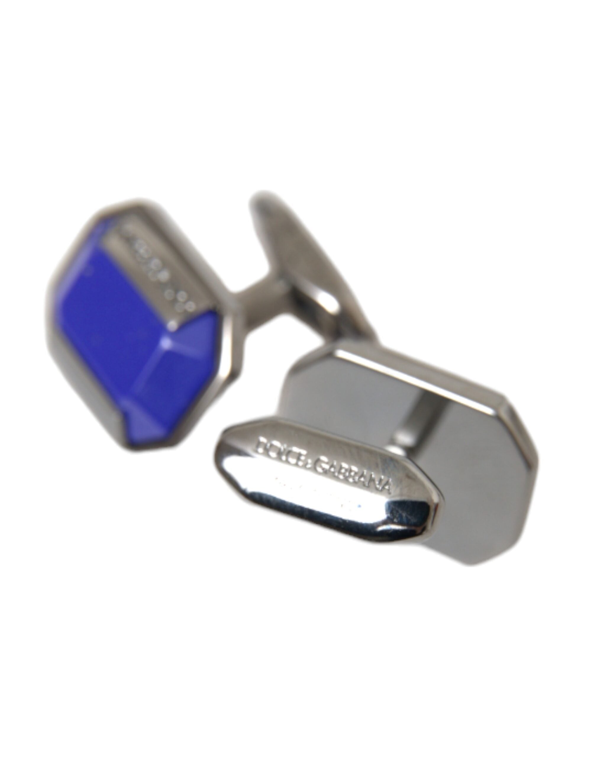 Dolce & Gabbana Silver Plated Brass Pin Crystal Cufflinks -   -  Dolce & Gabbana.