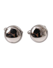Dolce & Gabbana Silver Plated Brass Round Pin Men Cufflinks -   -  Dolce & Gabbana.