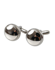 Dolce & Gabbana Silver Plated Brass Round Pin Men Cufflinks -   -  Dolce & Gabbana.
