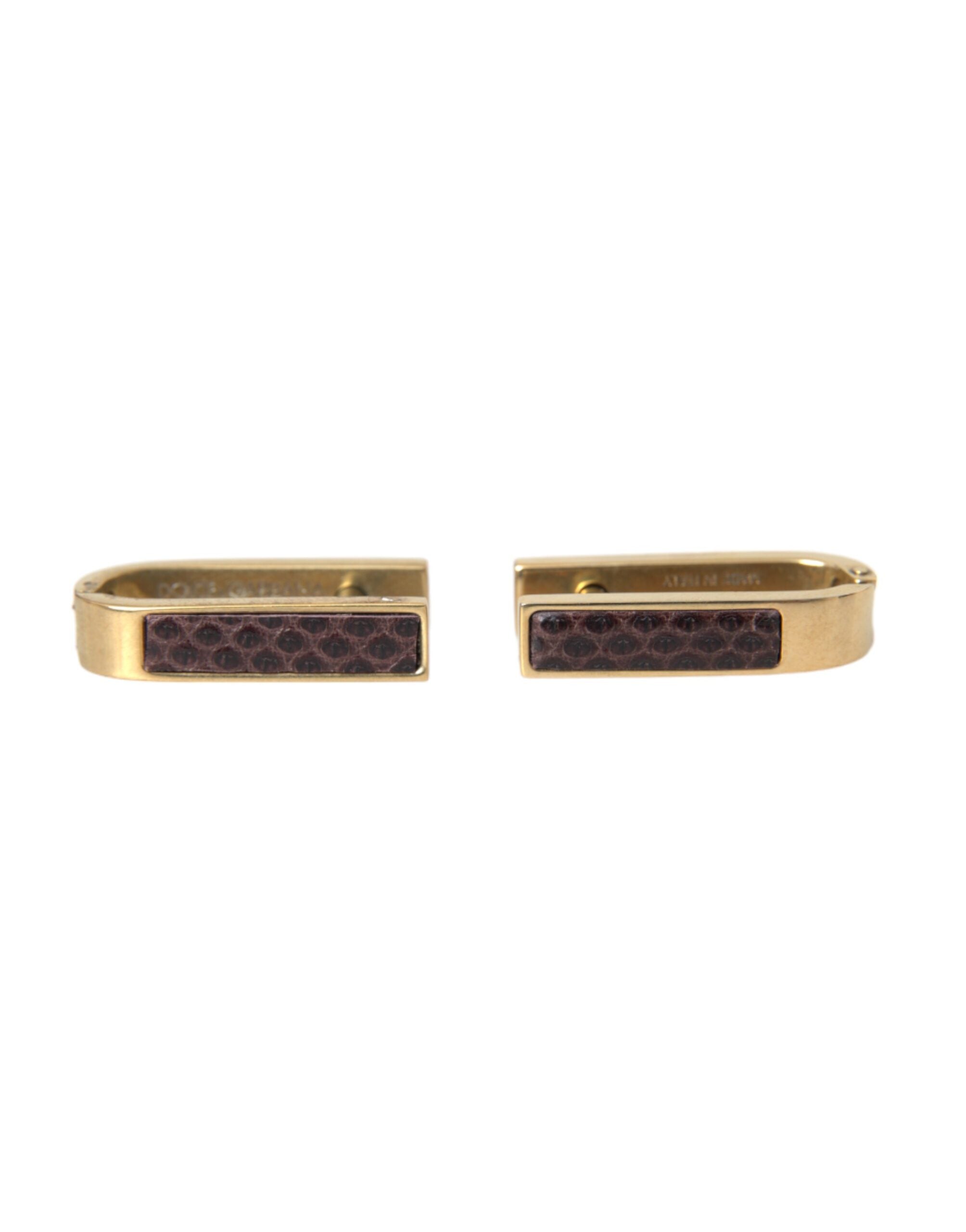Dolce & Gabbana Gold Plated Metal Brass Pin Men Cufflinks -   -  Dolce & Gabbana.