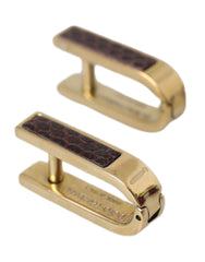 Dolce & Gabbana Gold Plated Metal Brass Pin Men Cufflinks -   -  Dolce & Gabbana.