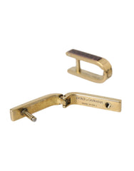 Dolce & Gabbana Gold Plated Metal Brass Pin Men Cufflinks -   -  Dolce & Gabbana.