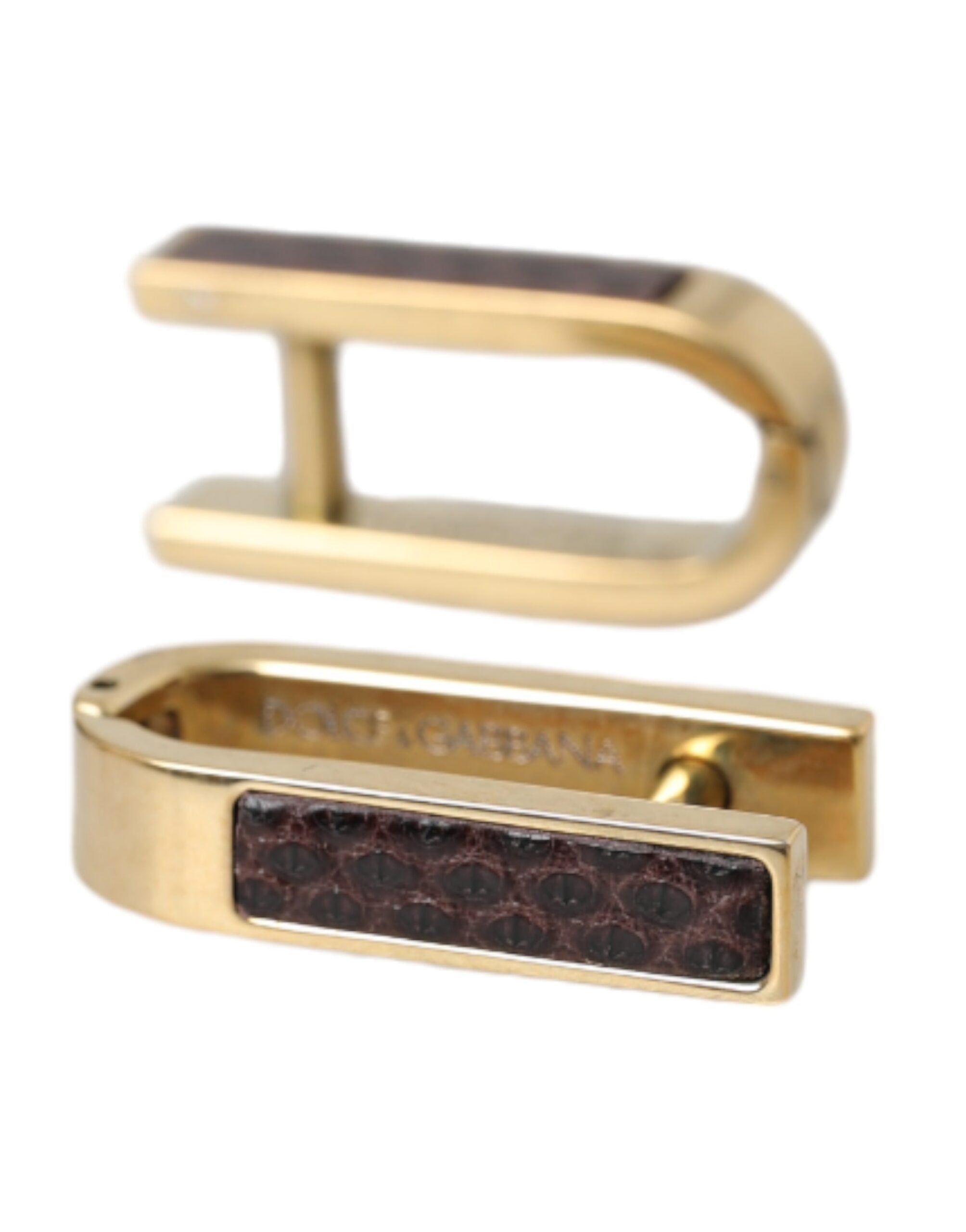 Dolce & Gabbana Gold Plated Metal Brass Pin Men Cufflinks -   -  Dolce & Gabbana.