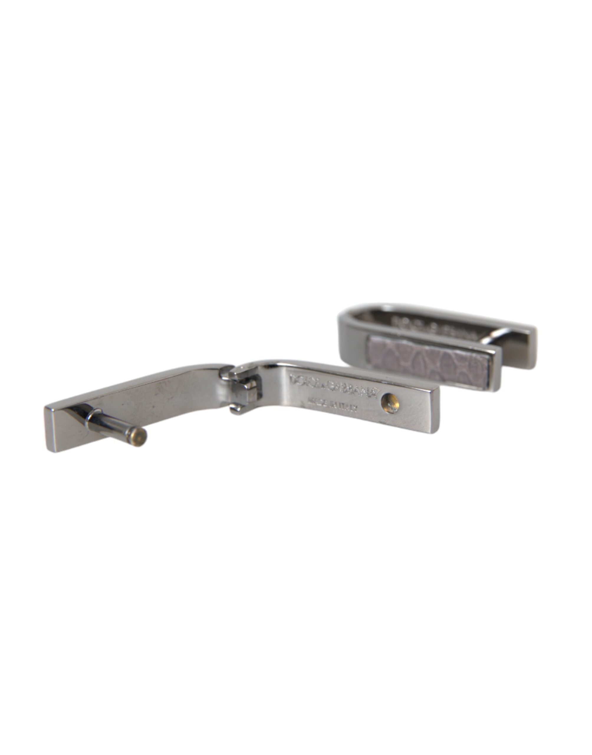 Dolce & Gabbana Silver Plated Metal Brass Pin Men Cufflinks -   -  Dolce & Gabbana.