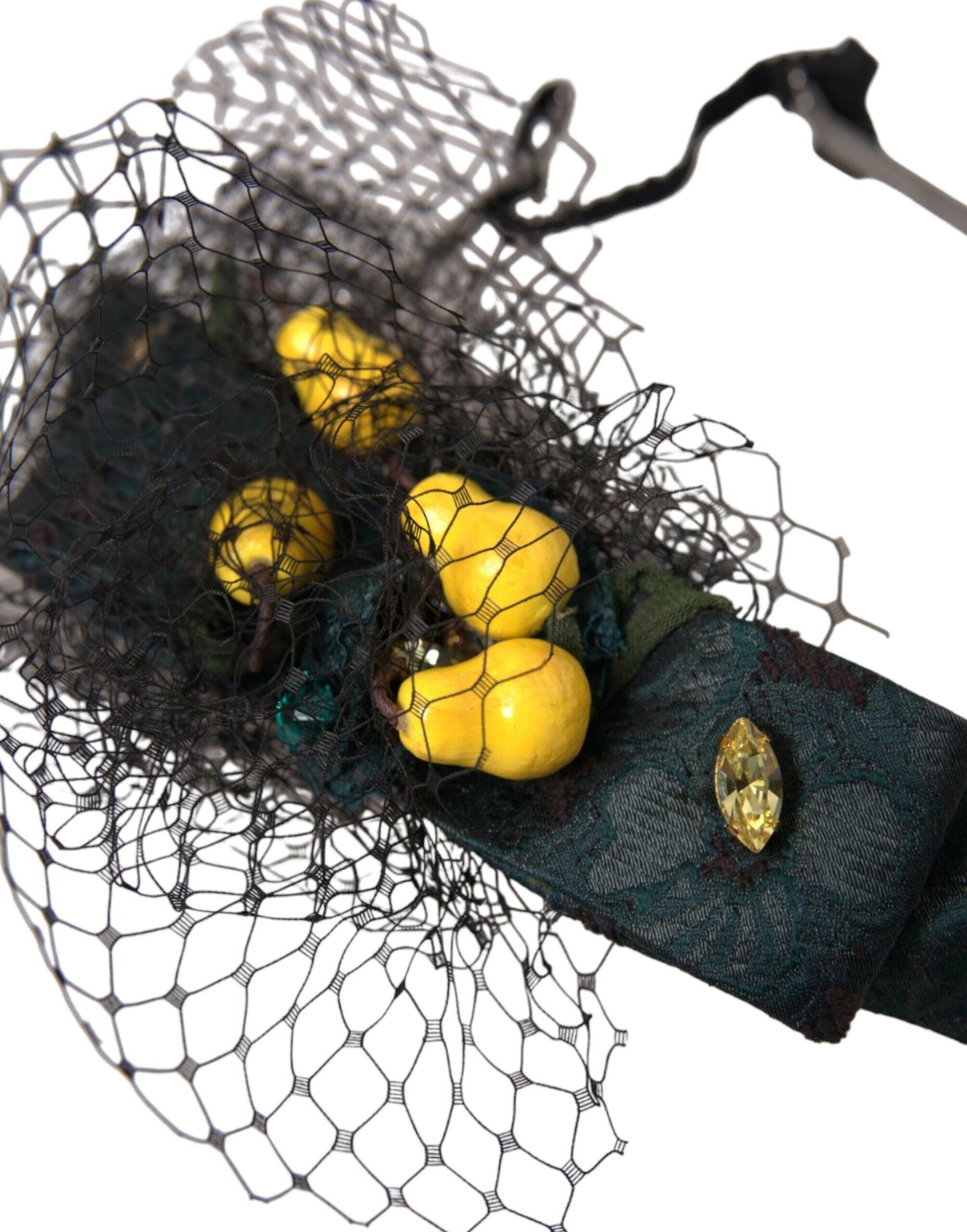 Dolce & Gabbana Black Lemons Sicily Purple Crystal Net Headband Diadem -   -  Dolce & Gabbana.