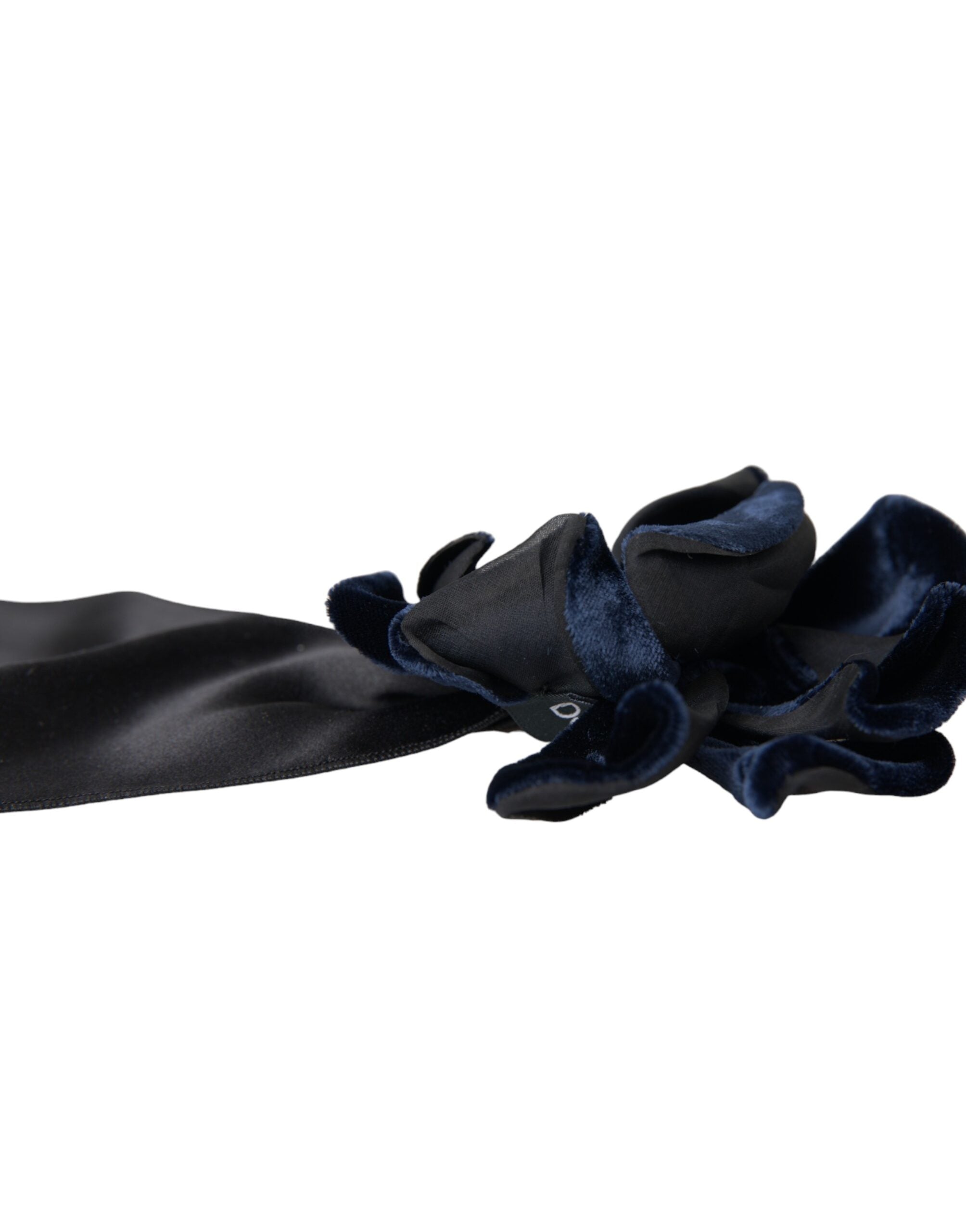 Dolce & Gabbana Black Silk Gold Brass Floral Hair Pin Brooch -   -  Dolce & Gabbana.