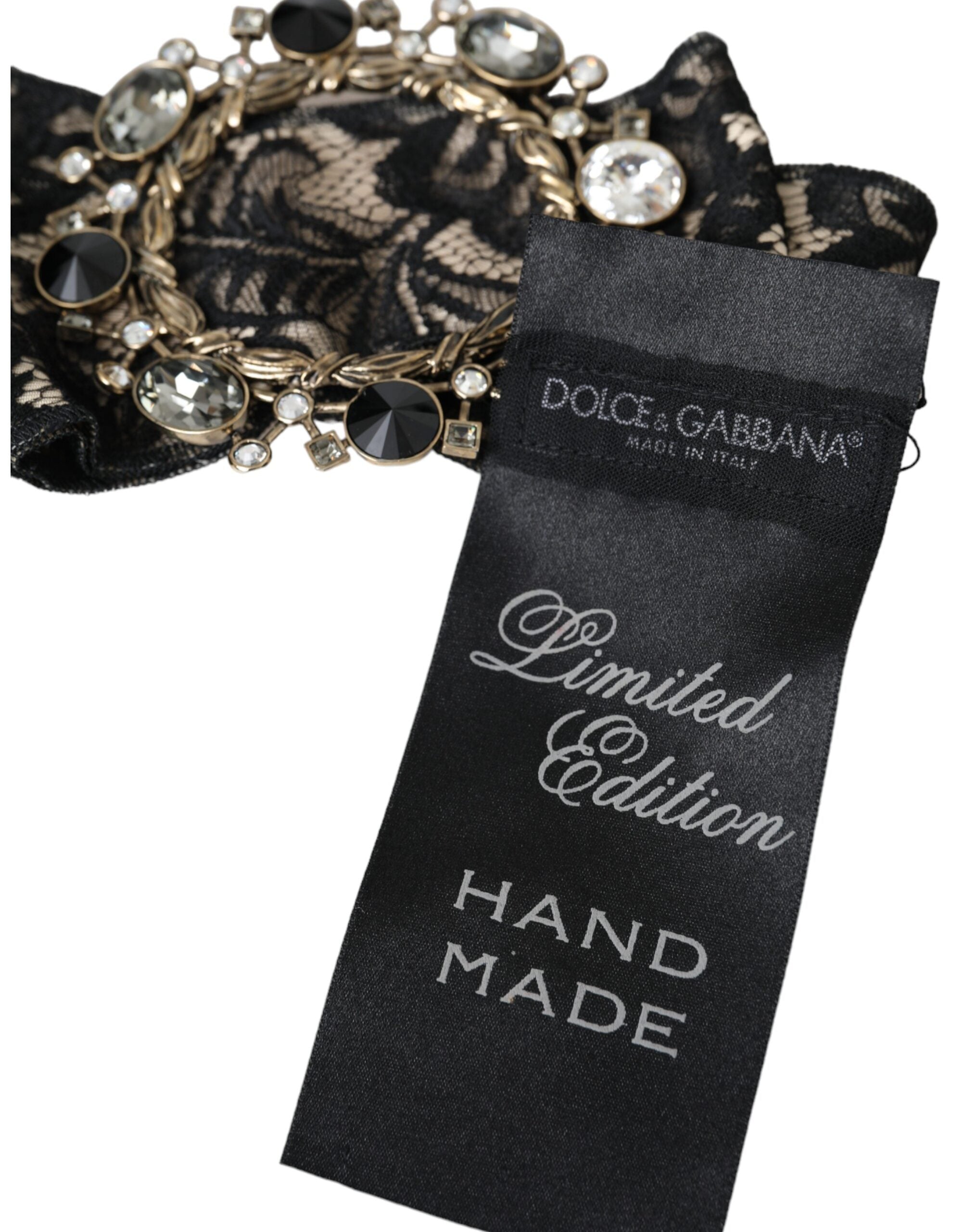 Dolce & Gabbana Black Lace Crystal Handmade Brooch Hair Pin -   -  Dolce & Gabbana.