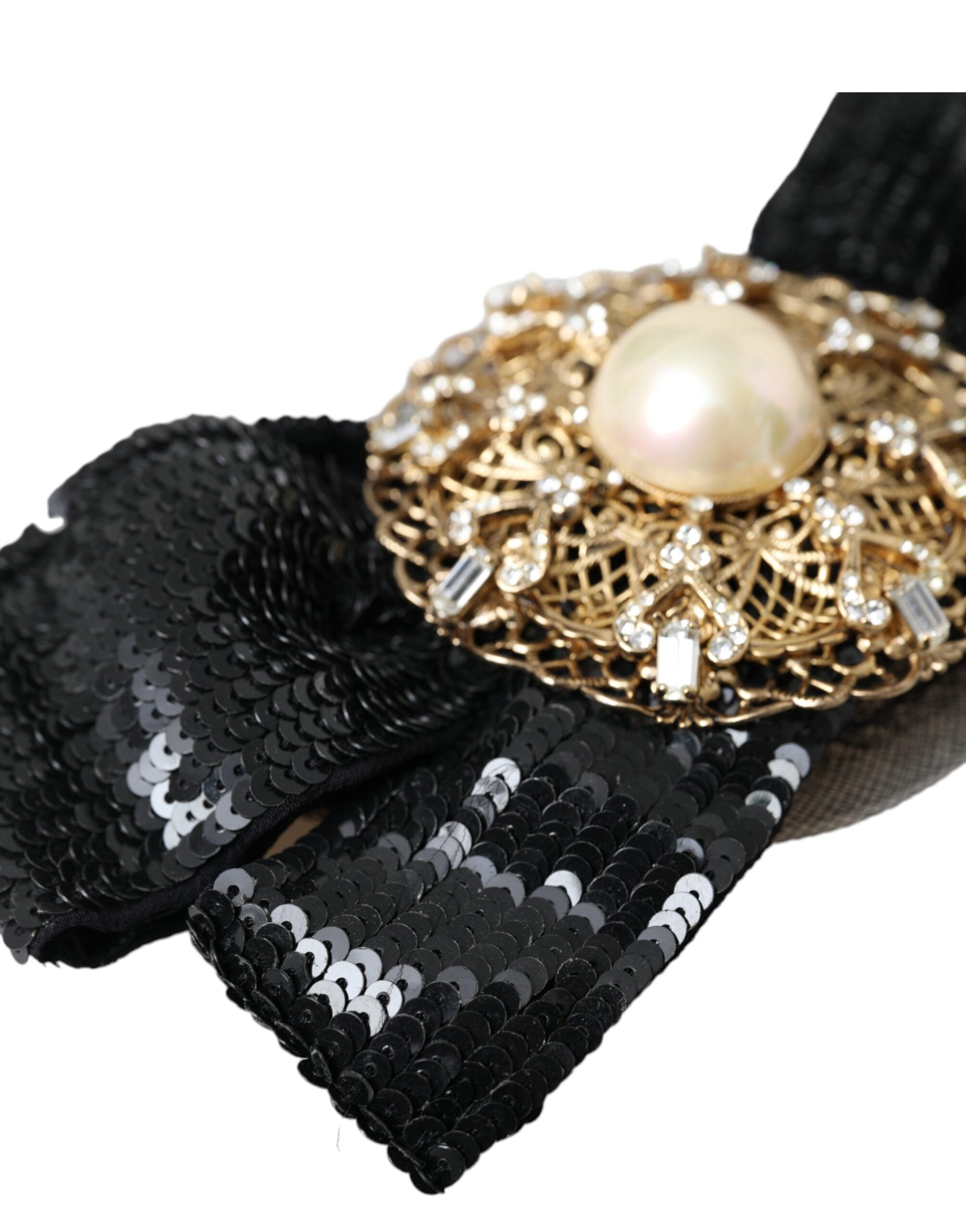 Dolce & Gabbana Black Sequin Pearl Handmade Brooch Hair Pin -   -  Dolce & Gabbana.