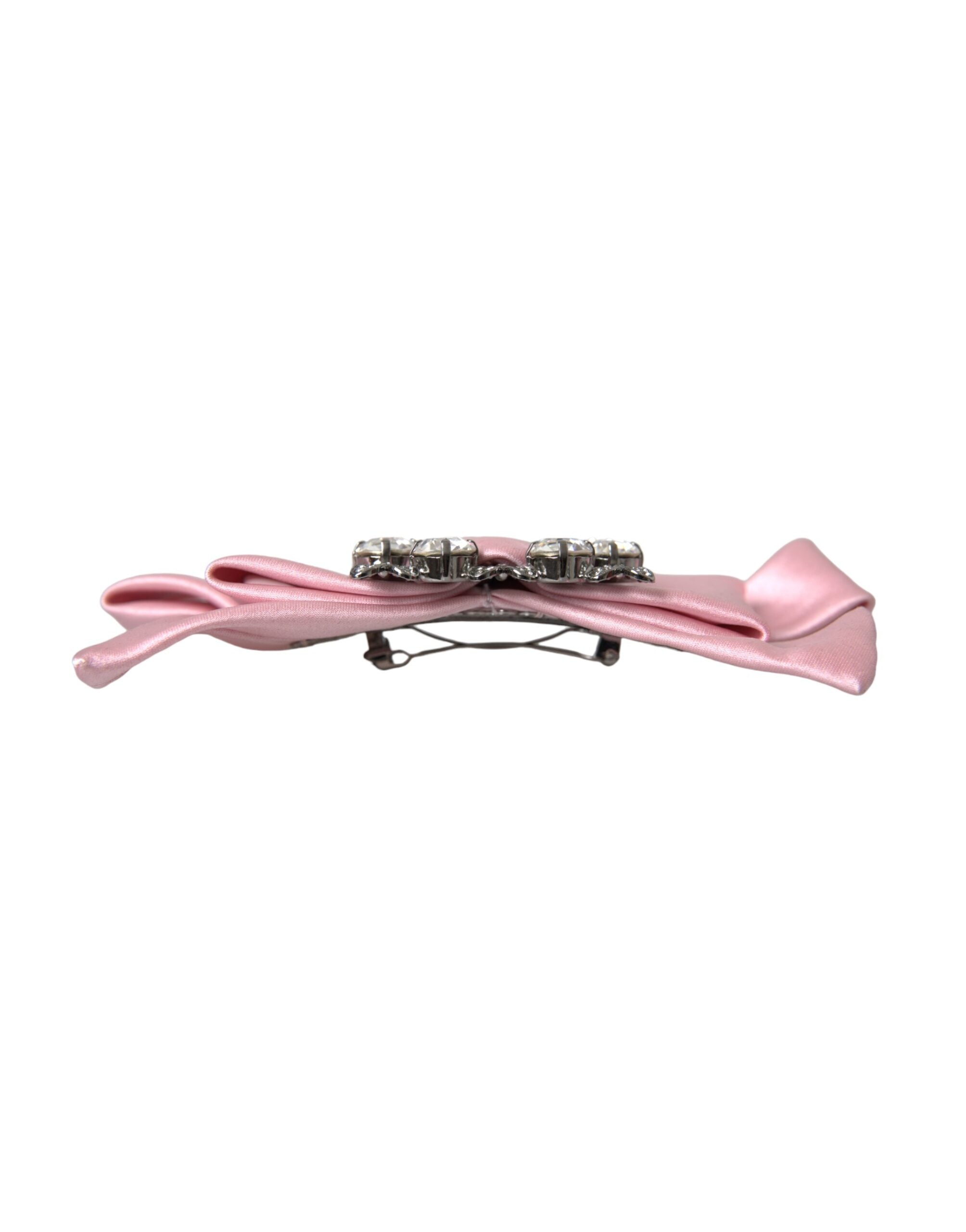 Dolce & Gabbana Pink Satin Crystal Jewelry Brooch Hair Pin -   -  Dolce & Gabbana.