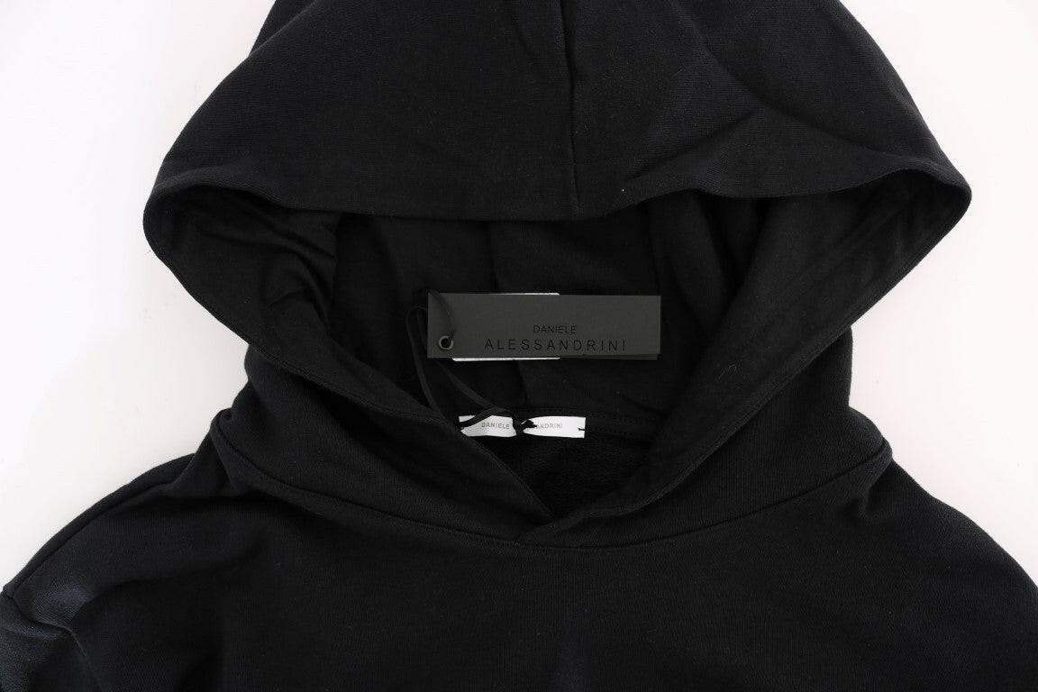 Daniele Alessandrini Black Gym Casual Hooded Cotton Sweater -   -  Daniele Alessandrini.