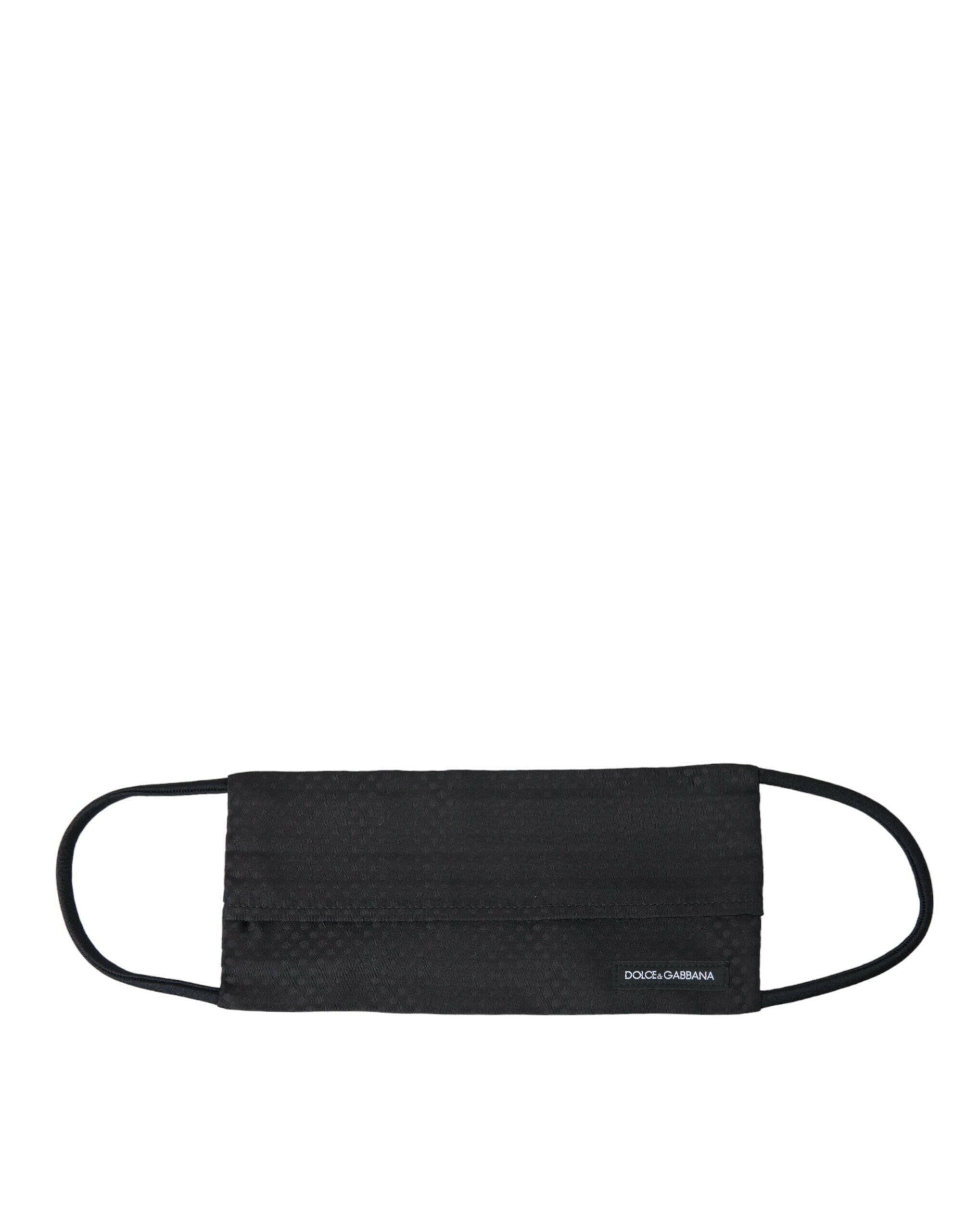 Dolce & Gabbana Black 100% Silk Adjustable Necktie Face Mask -  Neckties, Men -  Dolce & Gabbana.