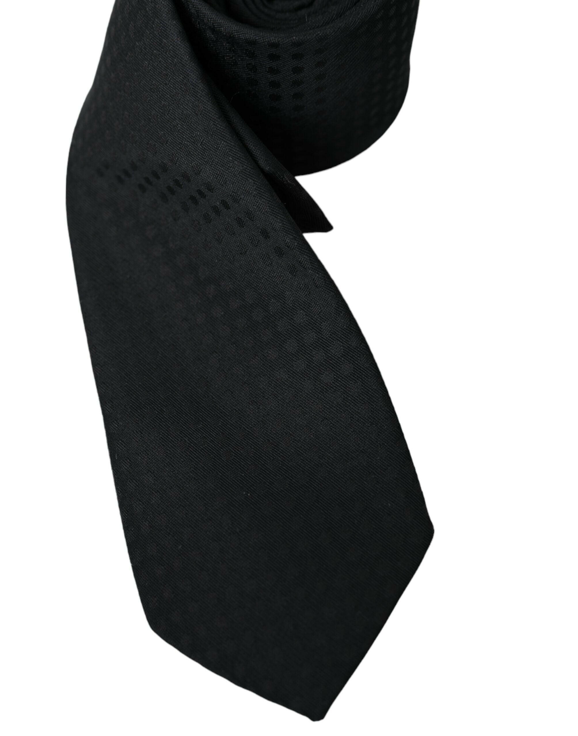 Dolce & Gabbana Black 100% Silk Adjustable Necktie Face Mask -  Neckties, Men -  Dolce & Gabbana.