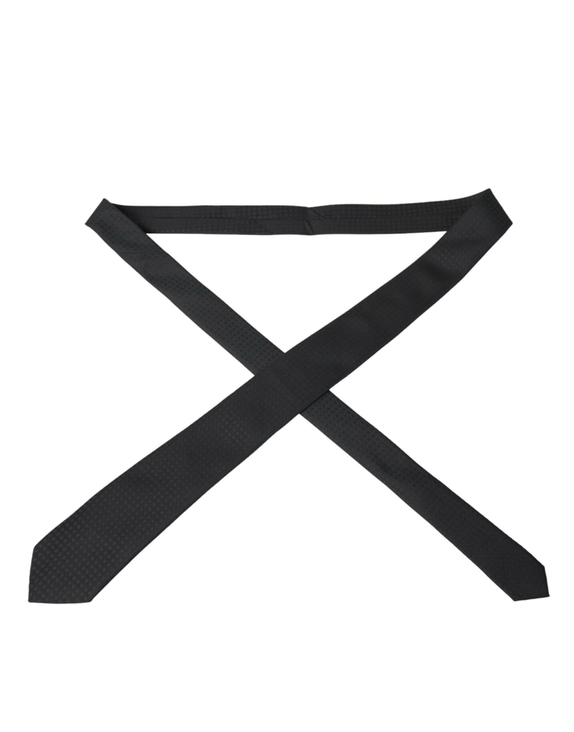 Dolce & Gabbana Black 100% Silk Adjustable Necktie Face Mask -  Neckties, Men -  Dolce & Gabbana.