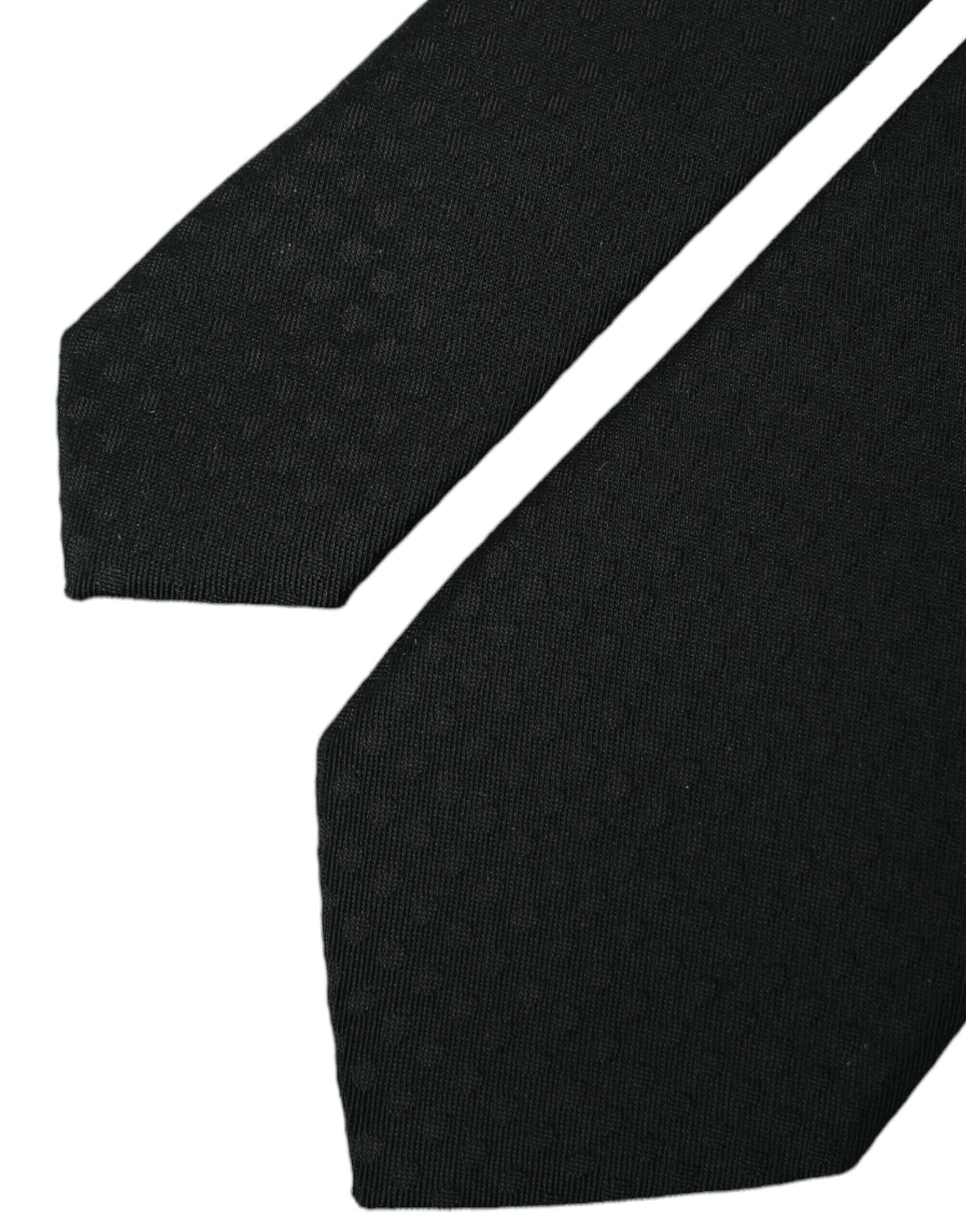 Dolce & Gabbana Black 100% Silk Adjustable Necktie Face Mask -  Neckties, Men -  Dolce & Gabbana.