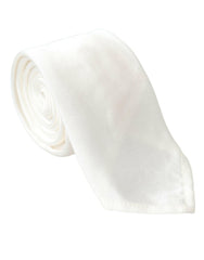 Dolce & Gabbana White Silk Blend Adjustable Tie Men -  Neckties, Men -  Dolce & Gabbana.