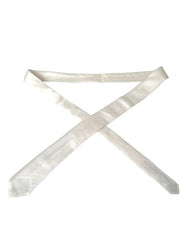 Dolce & Gabbana White Silk Blend Adjustable Tie Men -  Neckties, Men -  Dolce & Gabbana.