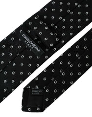 Dolce & Gabbana Black Logo Cotton Blend Adjustable Tie -  Neckties, Men -  Dolce & Gabbana.