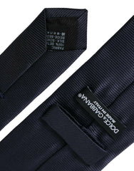Dolce & Gabbana Blue Solid Silk Adjustable Tie Men -  Neckties, Men -  Dolce & Gabbana.
