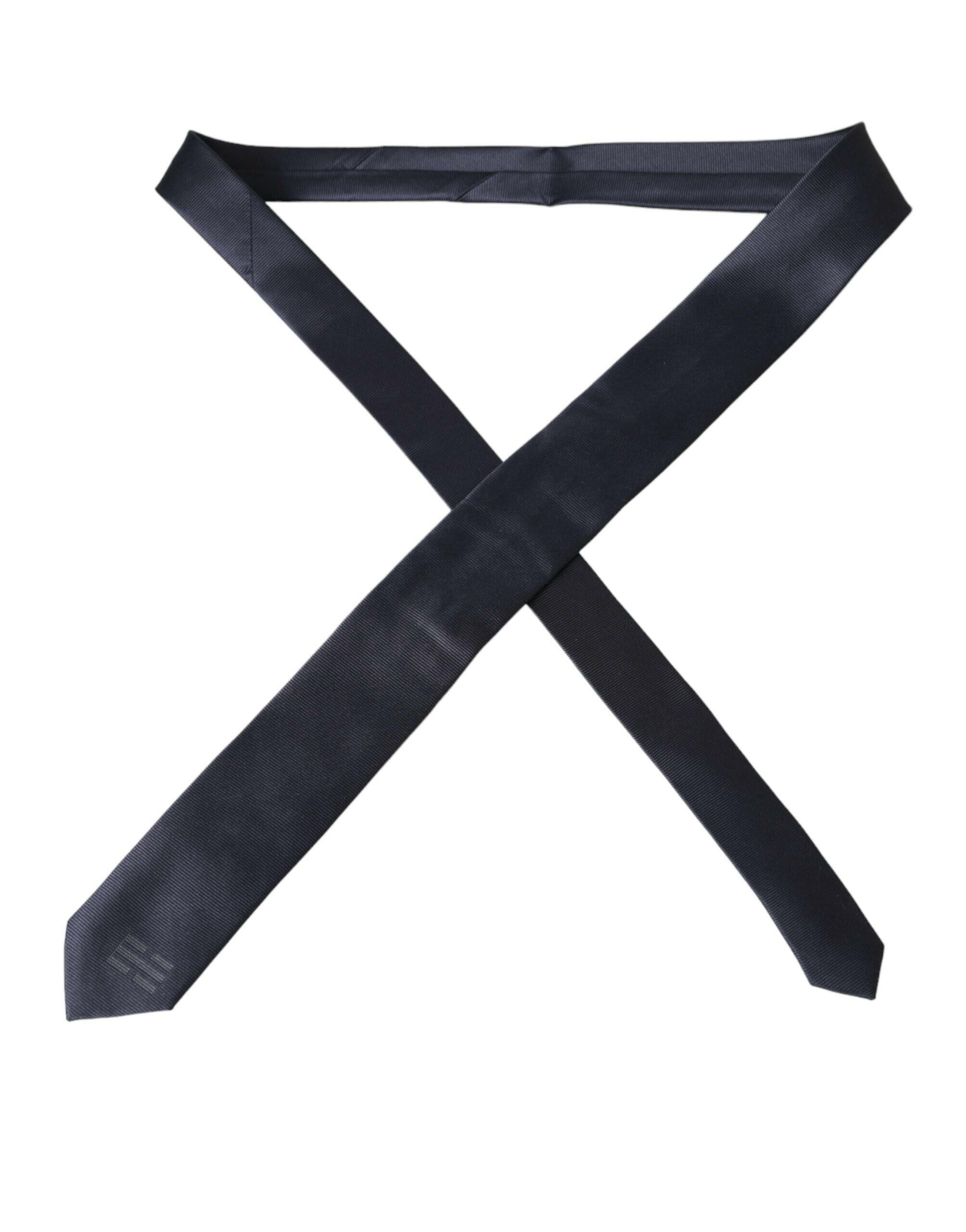 Dolce & Gabbana Blue Solid Silk Adjustable Tie Men -  Neckties, Men -  Dolce & Gabbana.