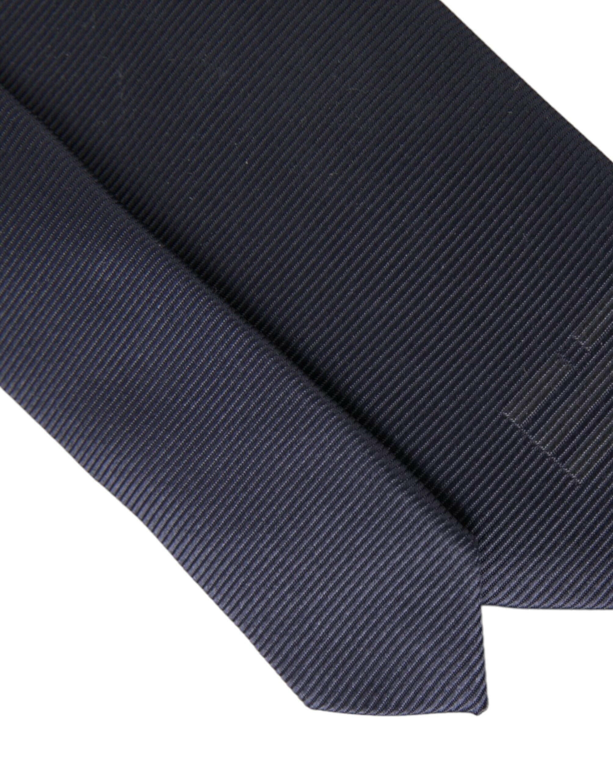 Dolce & Gabbana Blue Solid Silk Adjustable Tie Men -  Neckties, Men -  Dolce & Gabbana.