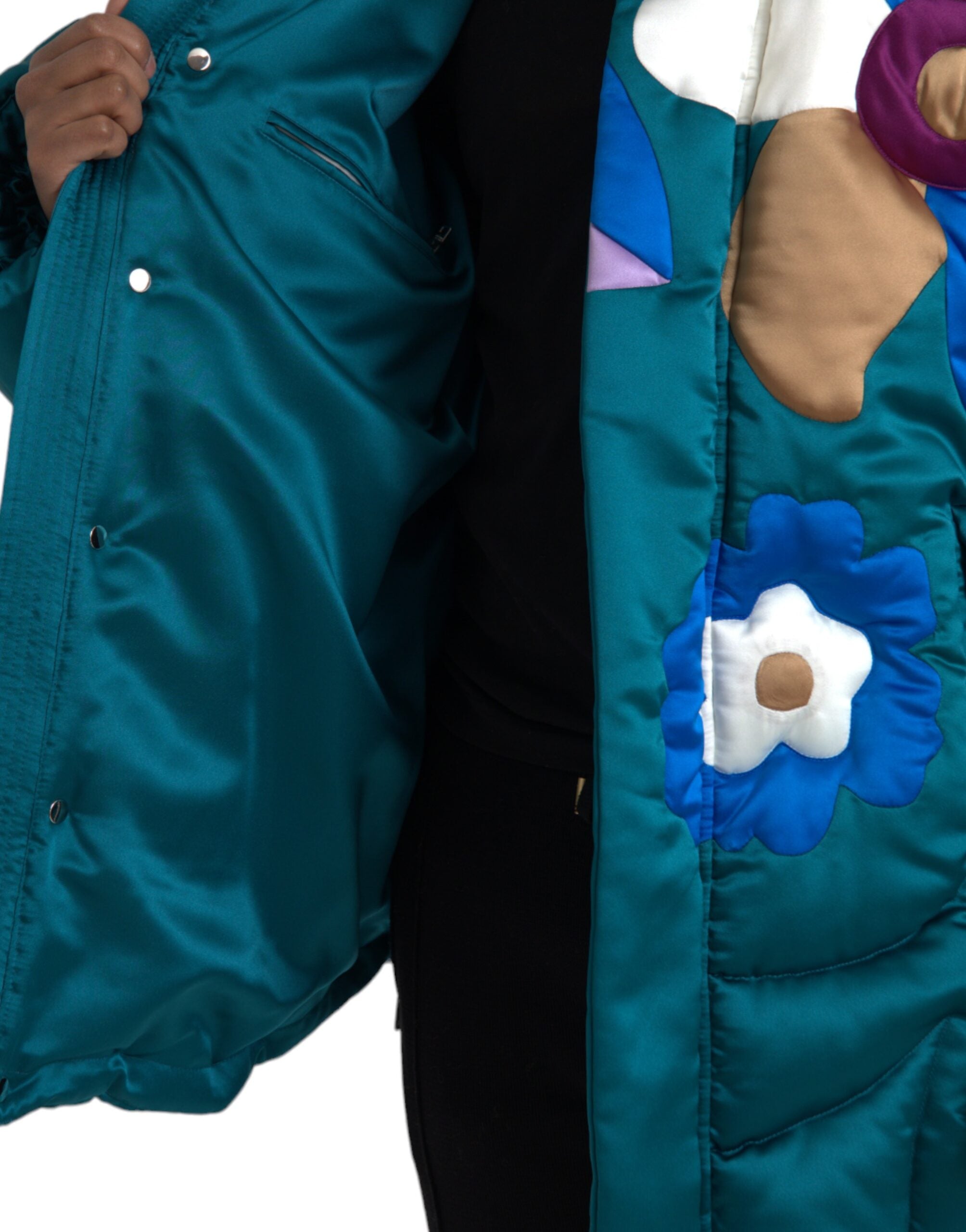Dolce & Gabbana Multicolor Floral Windbreaker Puffer Jacket -   -  Dolce & Gabbana.