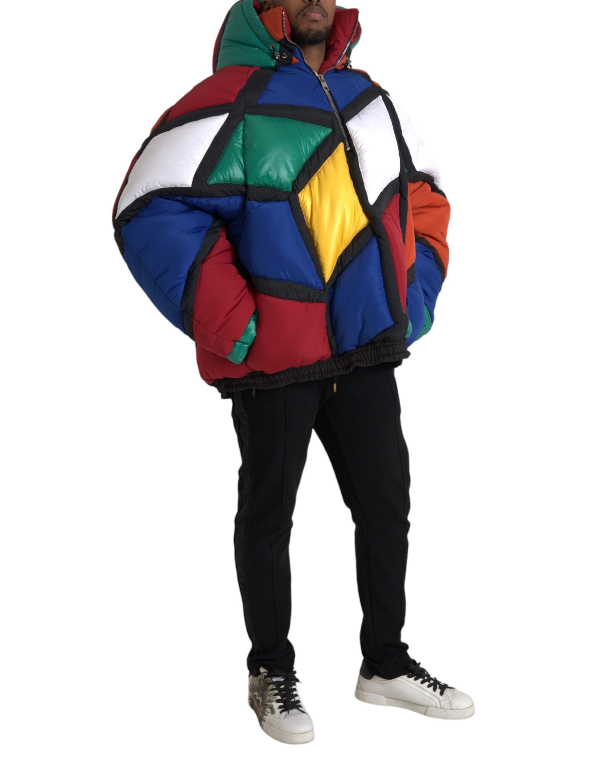 Dolce & Gabbana Multicolor Quilted Hooded Puffer Jacket -   -  Dolce & Gabbana.