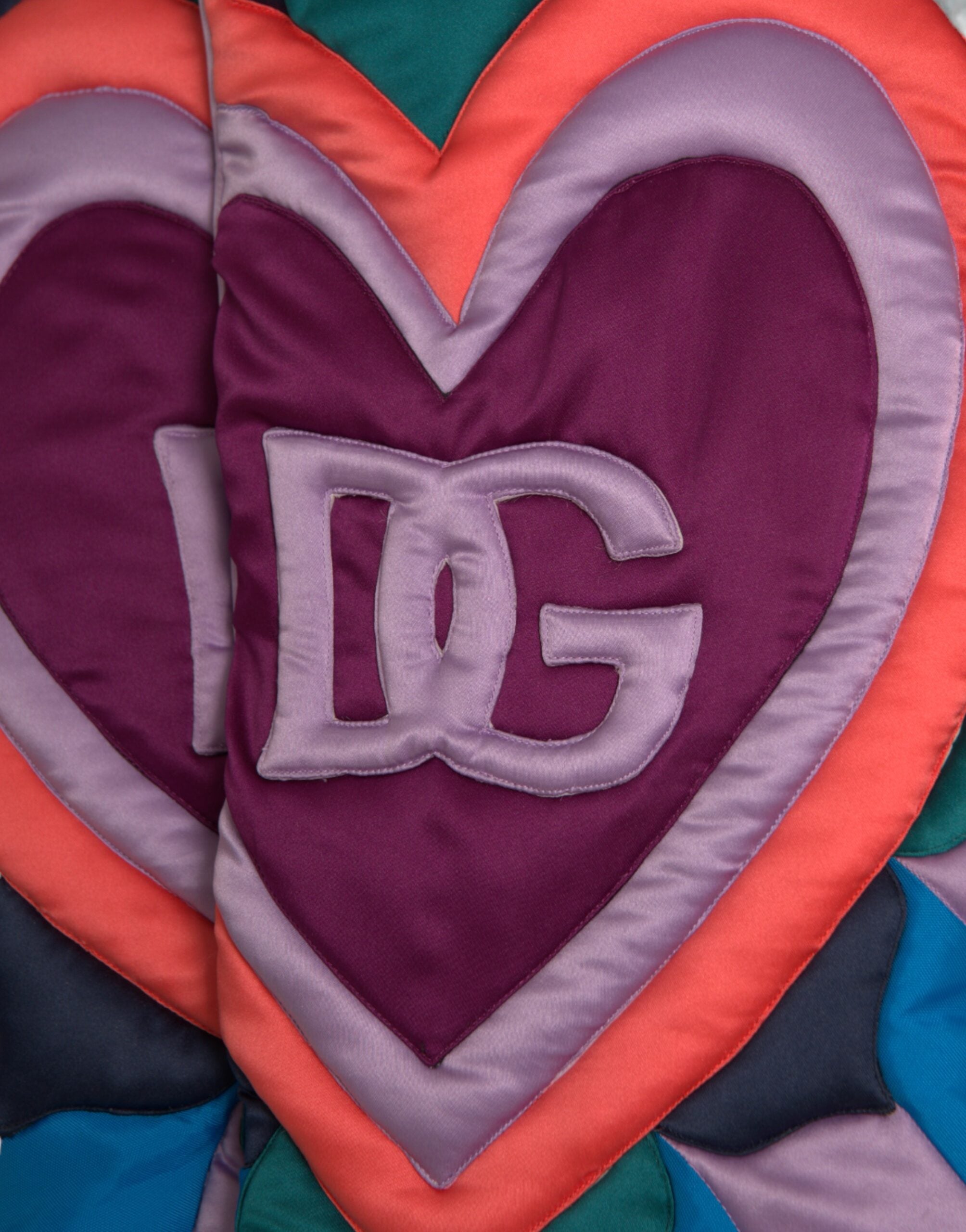 Dolce & Gabbana Multicolor Heart Logo Hooded Puffer Jacket -   -  Dolce & Gabbana.