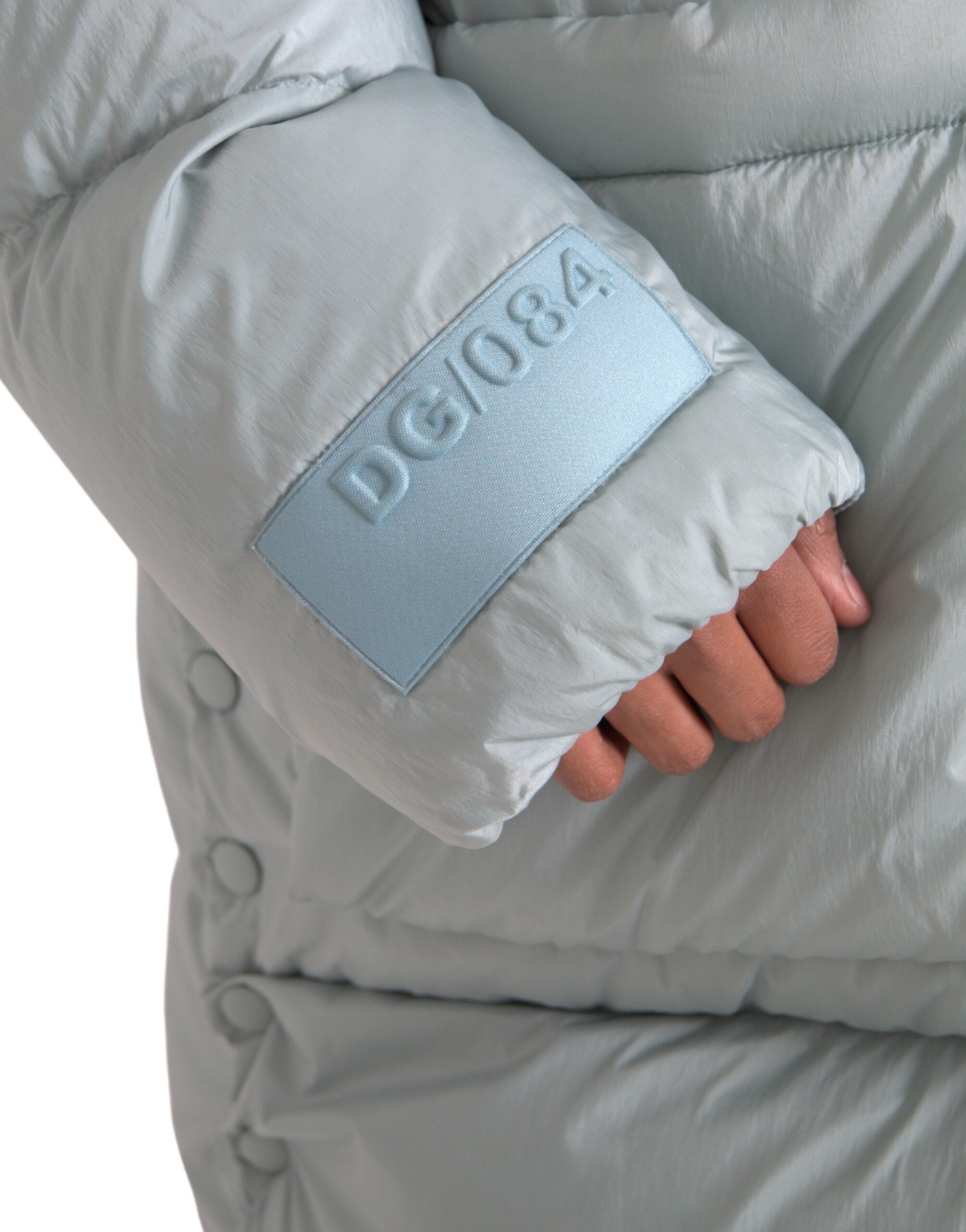 Dolce & Gabbana Light Blue Quilted Hooded Puffer Jacket Men -   -  Dolce & Gabbana.