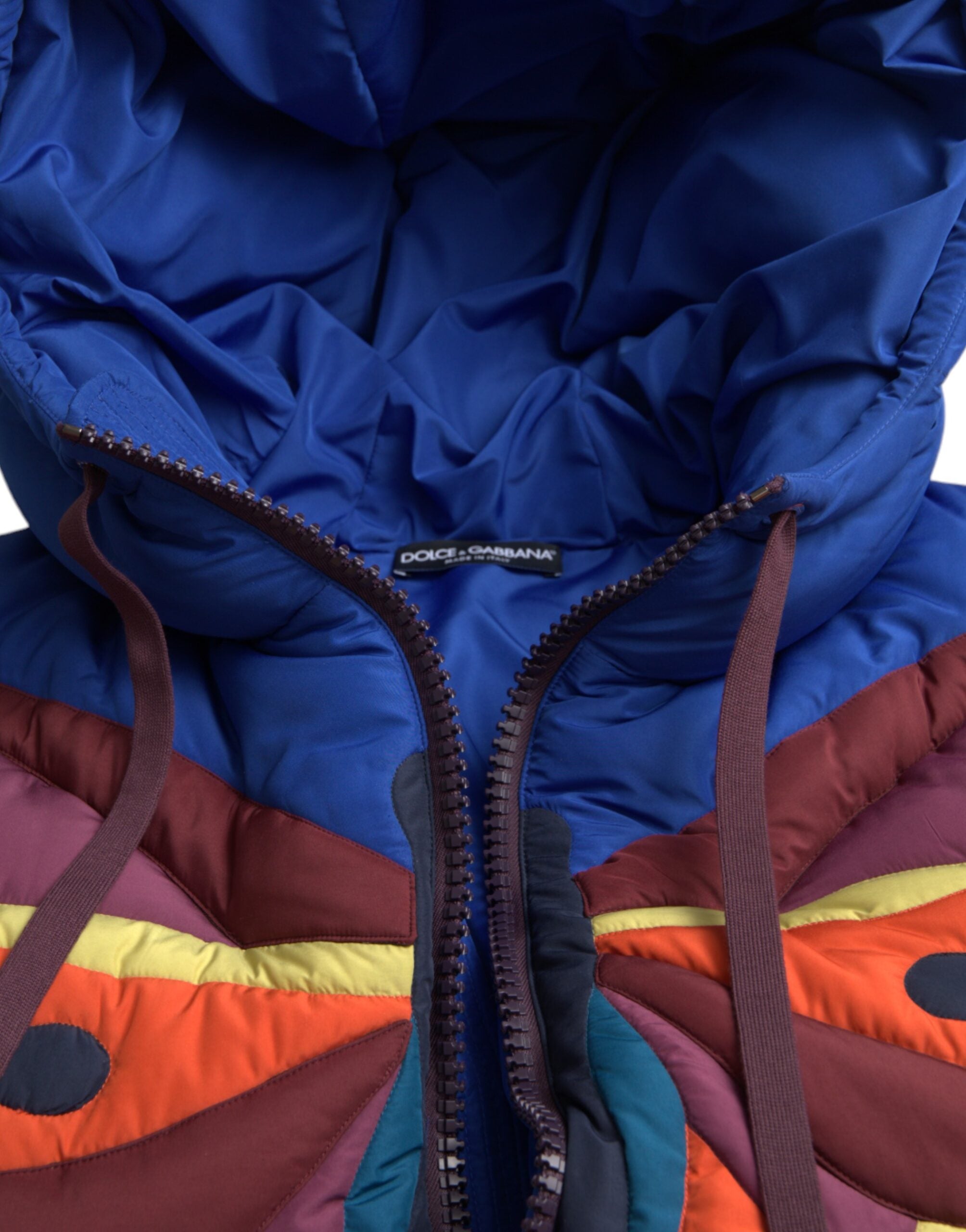 Dolce & Gabbana Multicolor Butterfly Hooded Puffer Jacket -   -  Dolce & Gabbana.