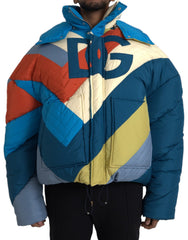 Dolce & Gabbana Multicolor Logo Windbreaker Puffer Jacket -   -  Dolce & Gabbana.