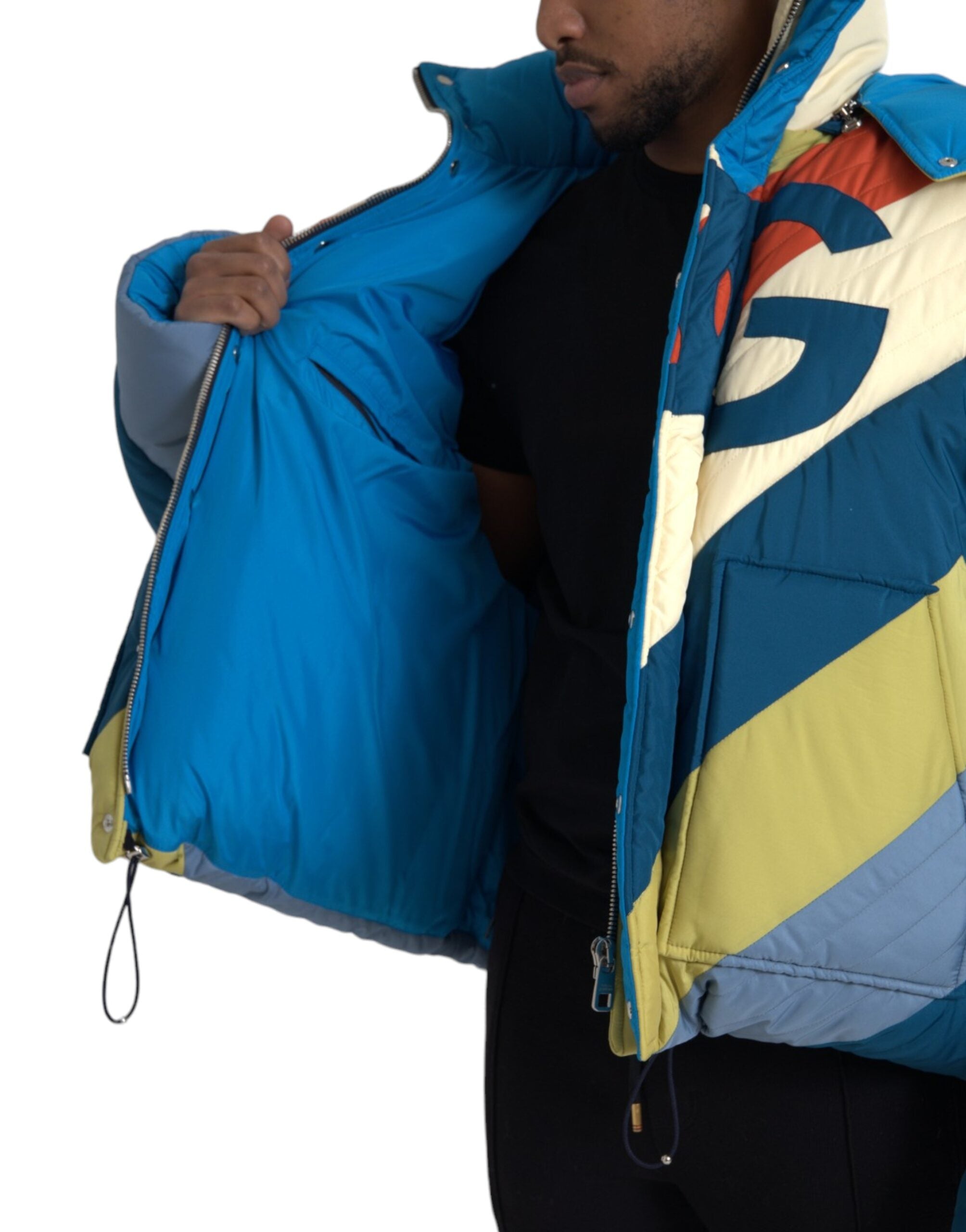 Dolce & Gabbana Multicolor Logo Windbreaker Puffer Jacket -   -  Dolce & Gabbana.