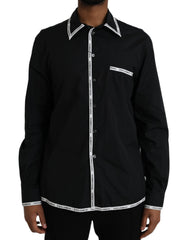 Dolce & Gabbana Black Collared Long Sleeve Cotton Casual Shirt -   -  Dolce & Gabbana.